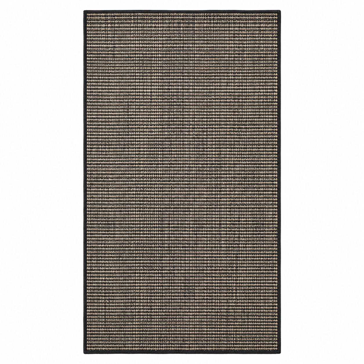 Outdoor Teppich Schwarz Beige 80x150 cm für Balkon und Küche