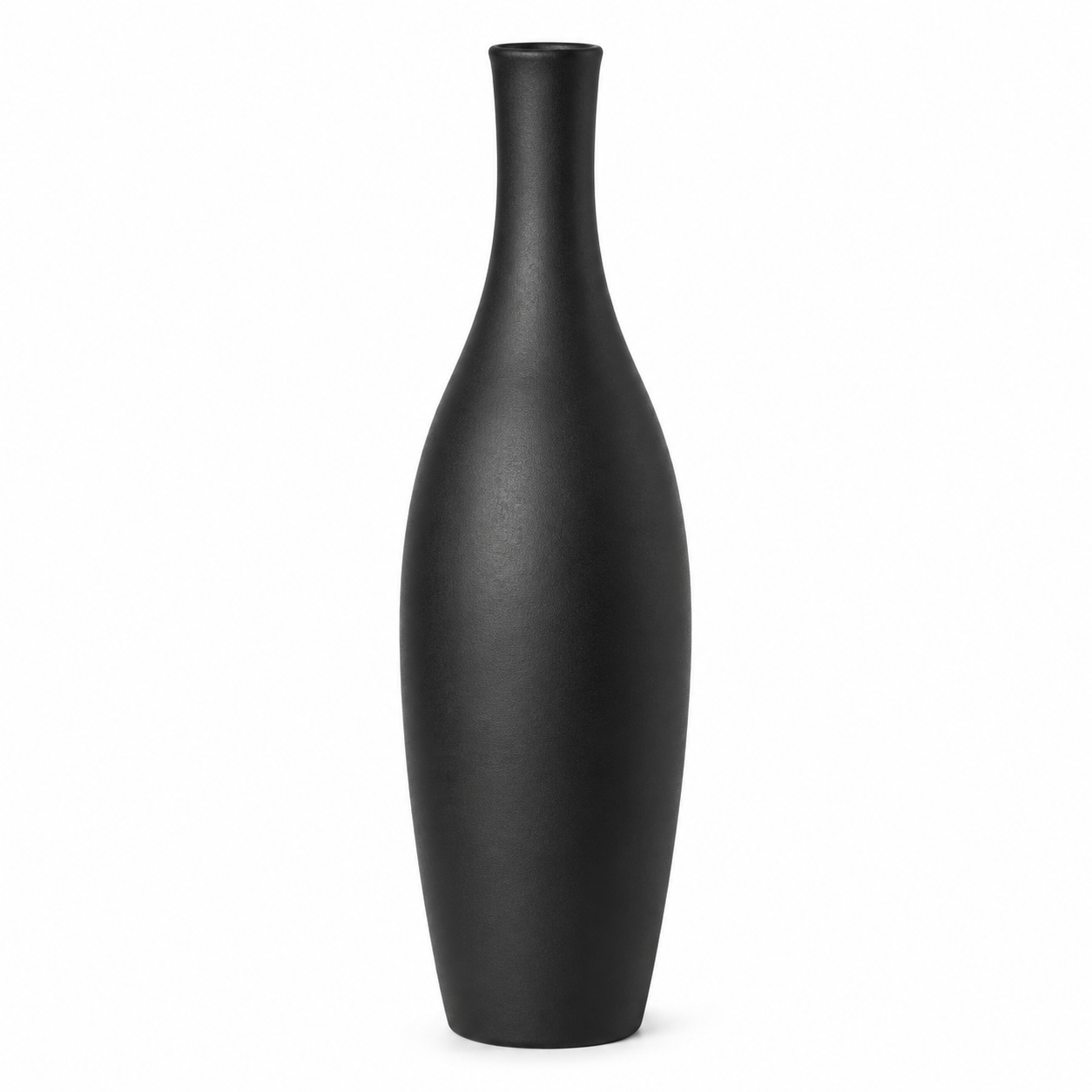 Bodenvase Schwarz 60 cm mit matter Oberfläche für Pampasgras