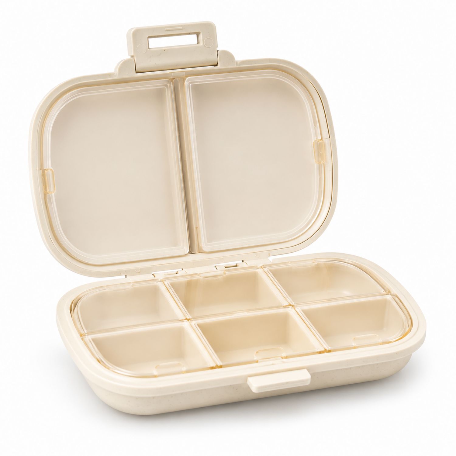 Organizador de Pastillas Semanal Beige con 6 Compartimentos