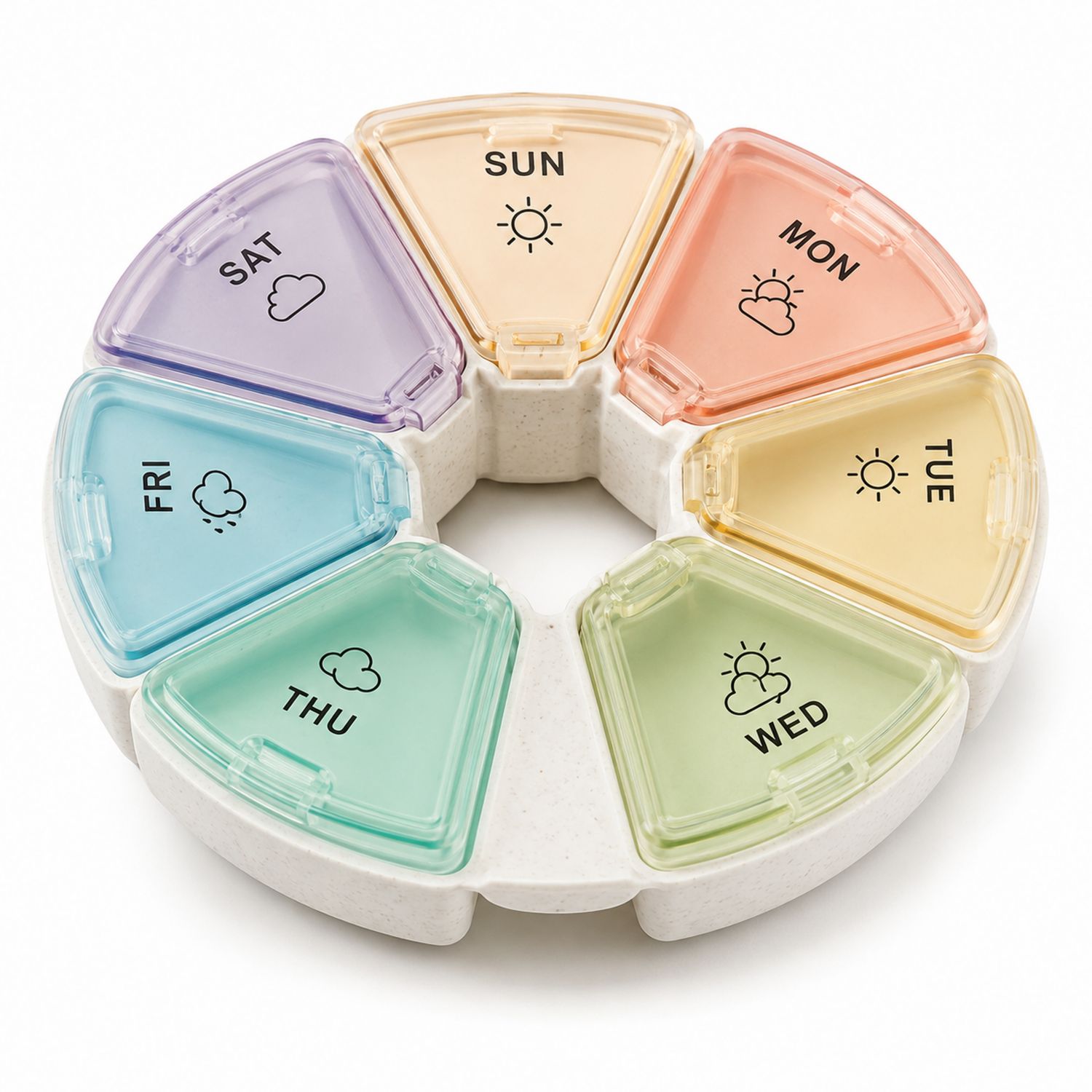 Pastillero Semanal de Colores con Compartimentos Diarios