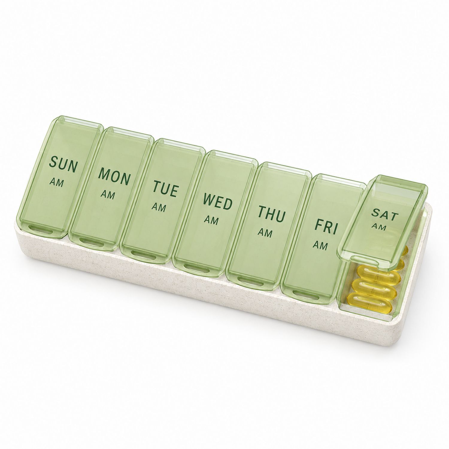 Pastillero Semanal Verde con 7 Compartimentos AM