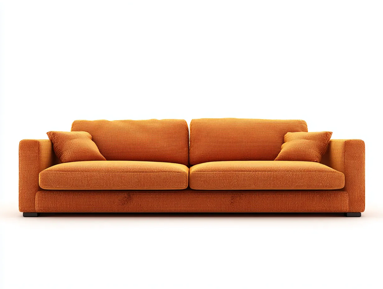 Sofá de Tres Plazas de tela texturizada 224x95x80 cm - naranja - estilo moderno