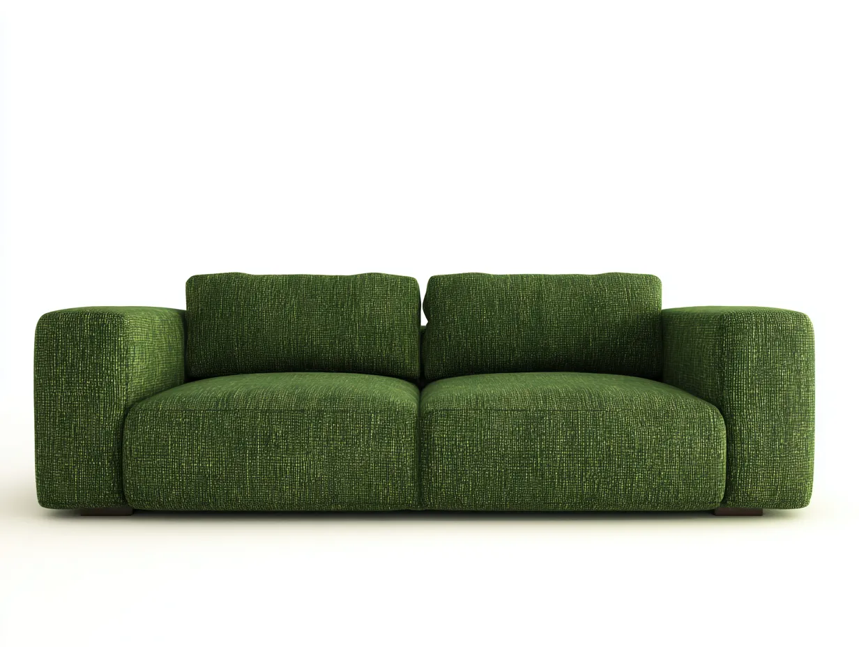 Sofá de Tres Plazas de tela 218x94x78 cm - verde - brazos redondeados
