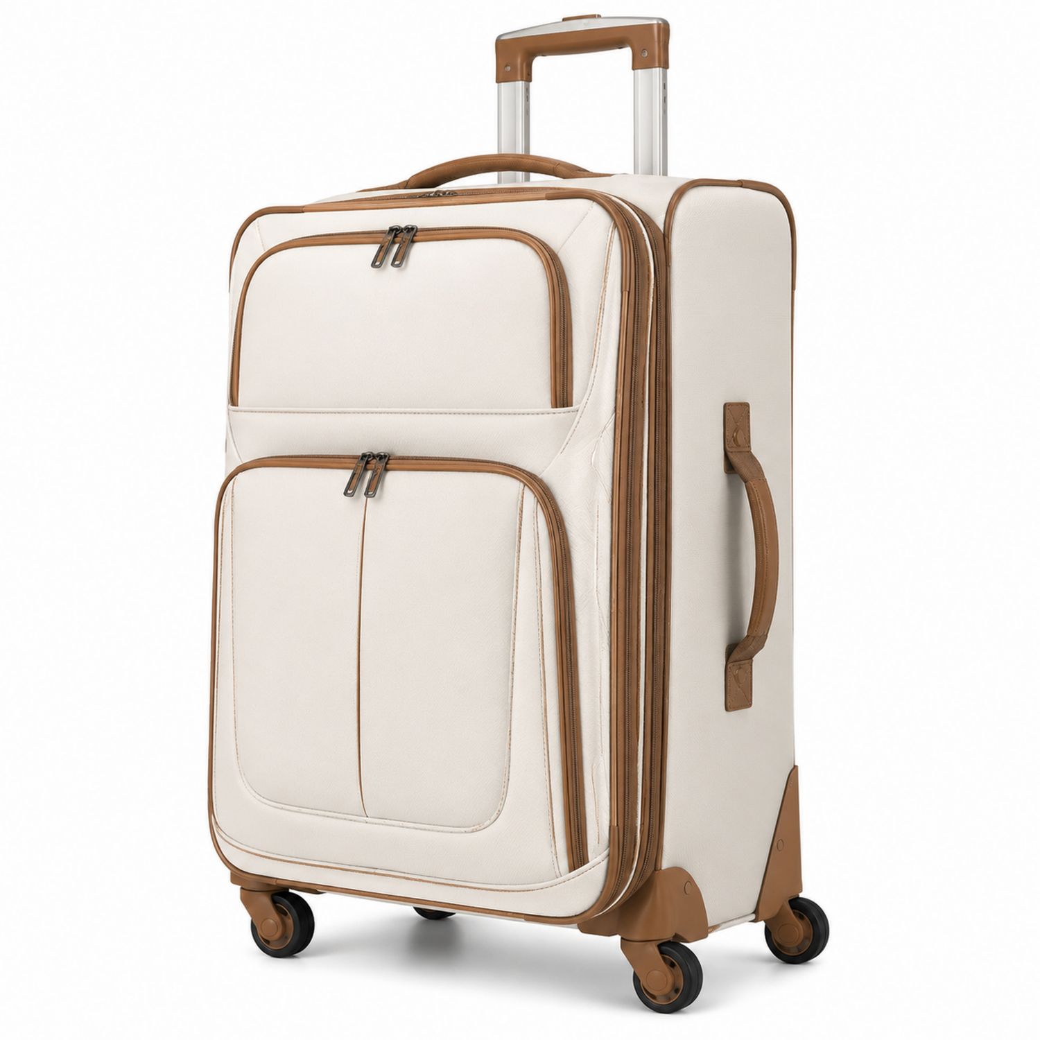 Maleta de Viaje 67cm con Ruedas Giratorias Beige y Marrón