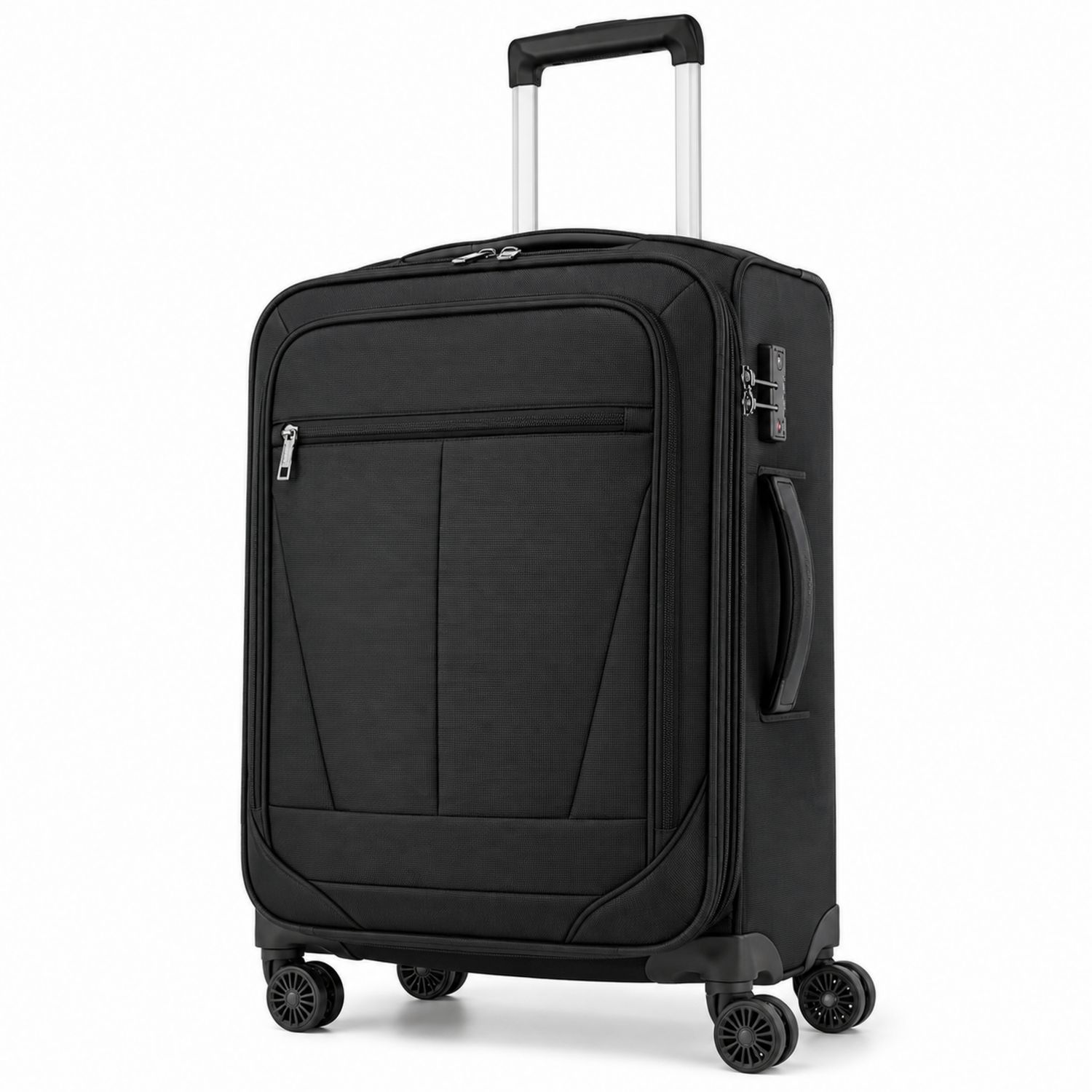 Maleta de Viaje Negra con Ruedas Giratorias 55L