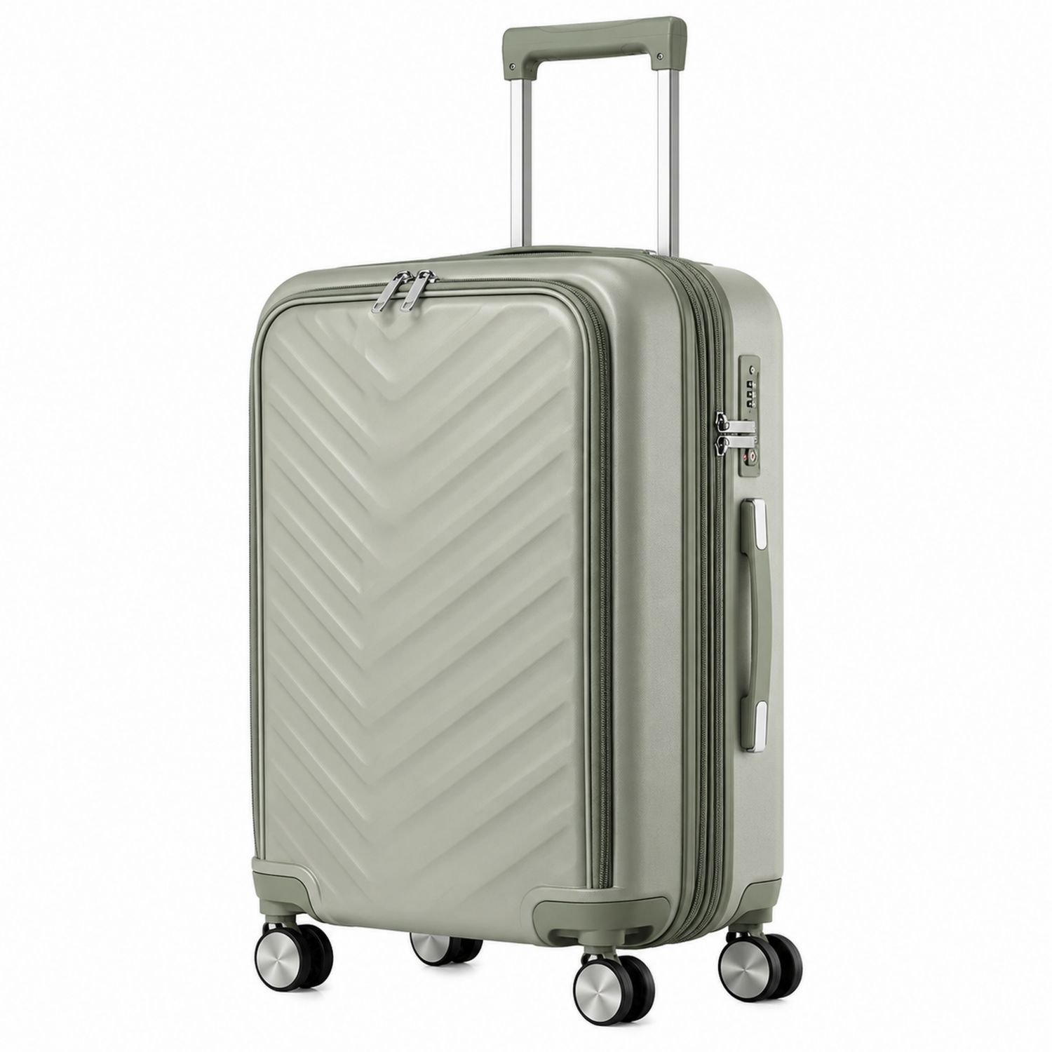 Maleta de Viaje Rígida Verde con Ruedas Giratorias y Candado TSA 68L