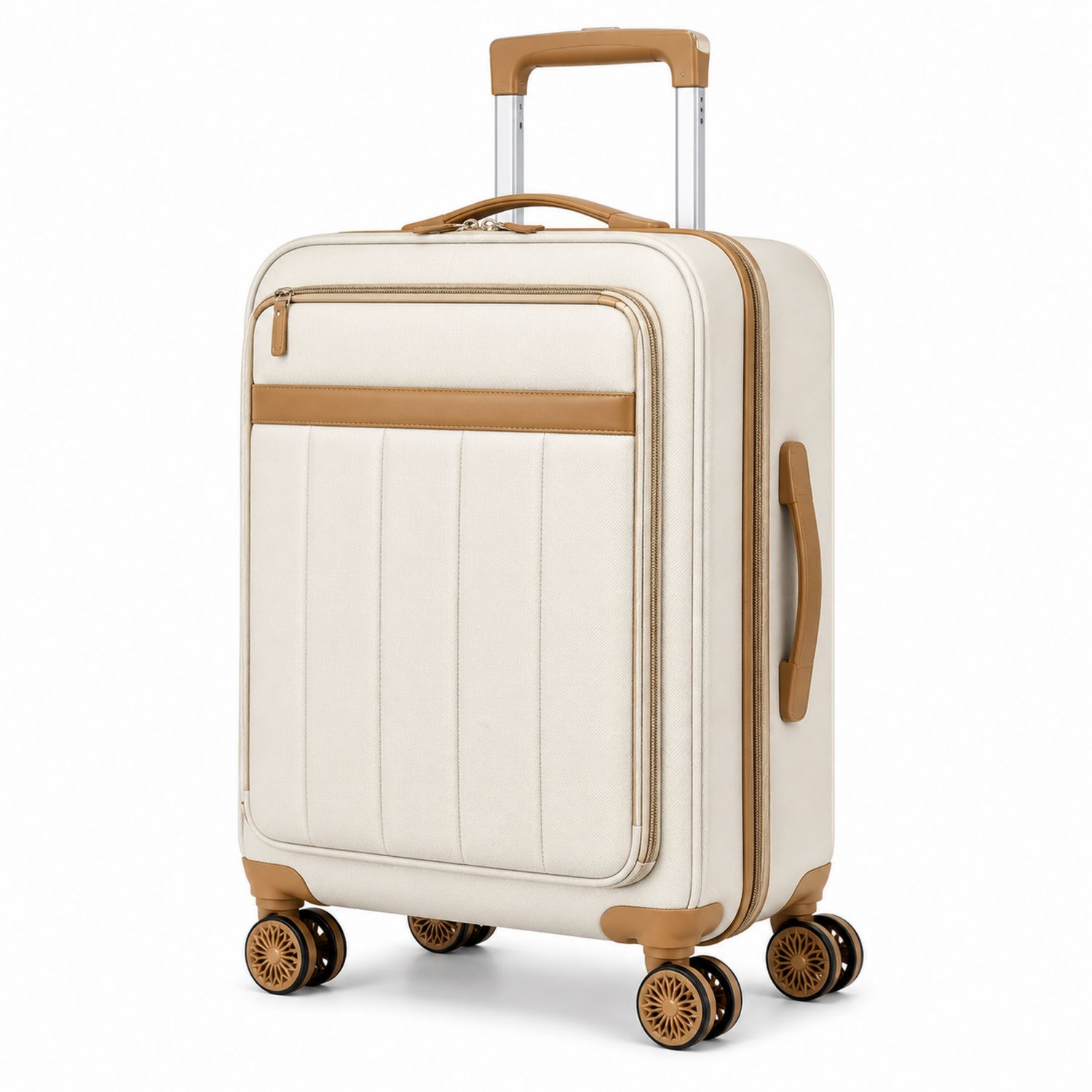 Maleta de Viaje con Ruedas Giratorias Beige 45L