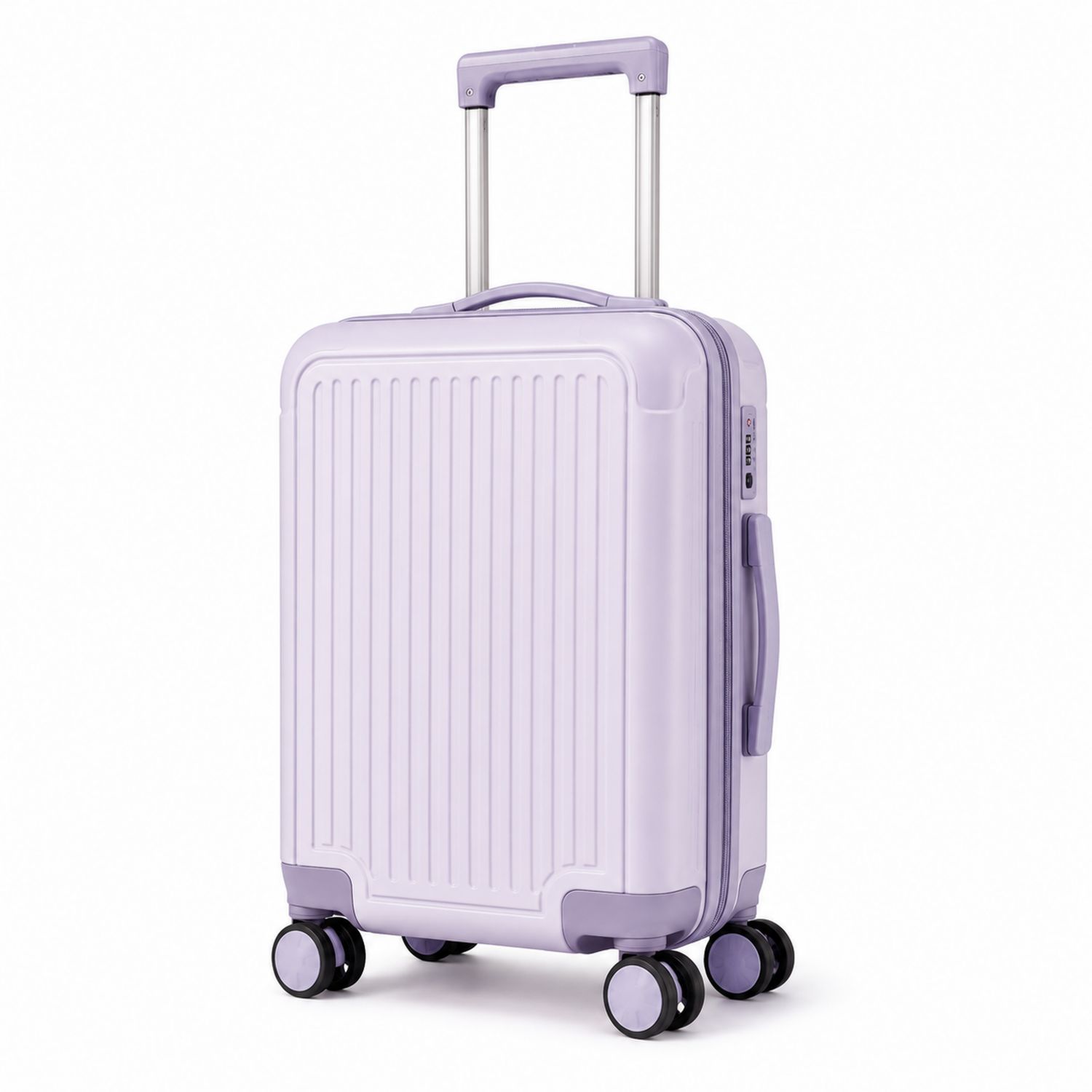 Maleta de Viaje Rígida Lila con Ruedas y Cerradura de Combinación