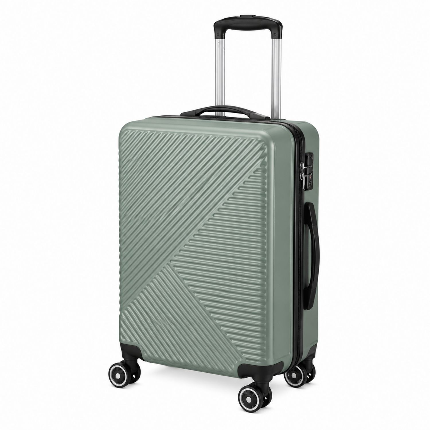 Maleta de Viaje Verde con Ruedas Giratorias y Asa Telescópica