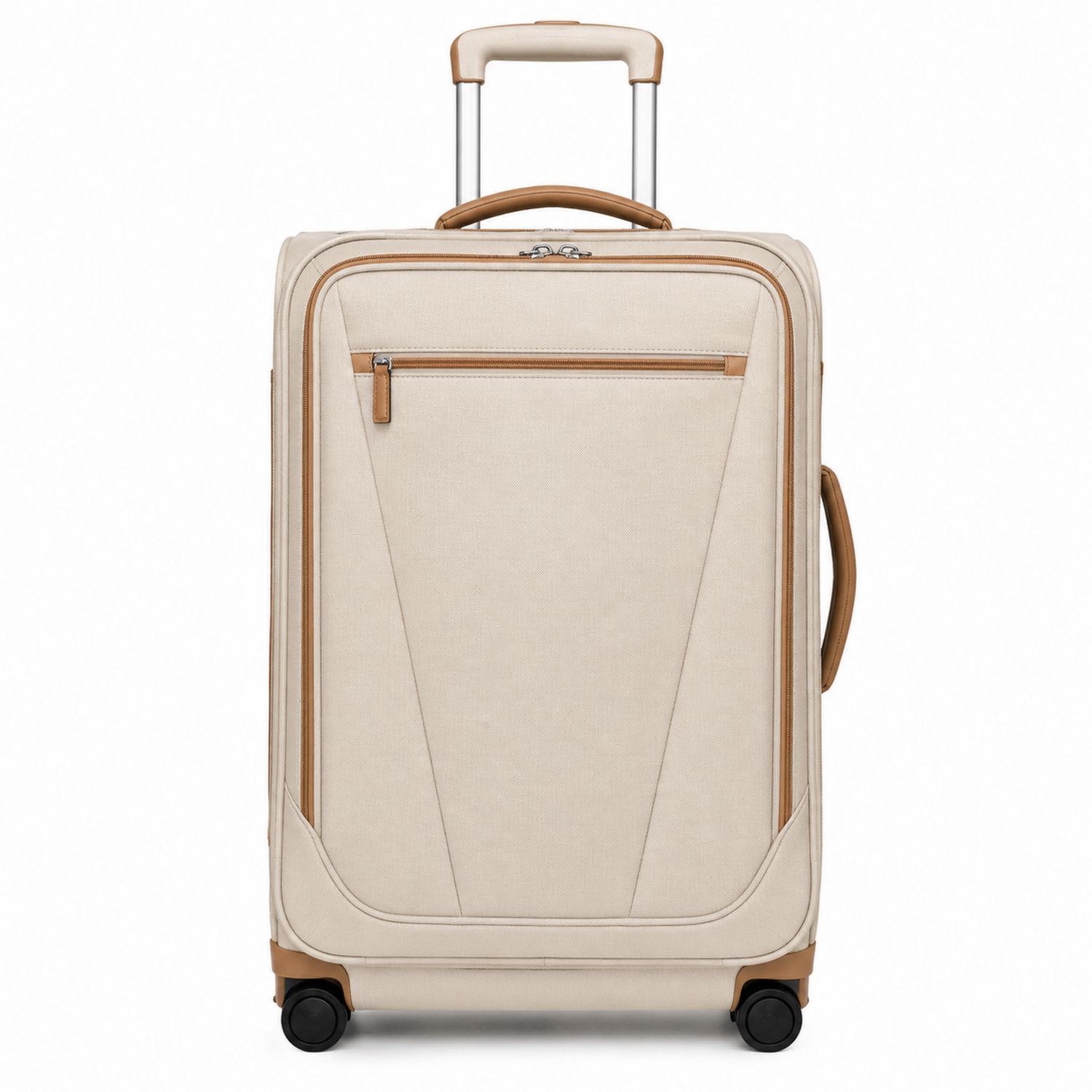 Maleta con ruedas giratorias beige 50x30x70cm