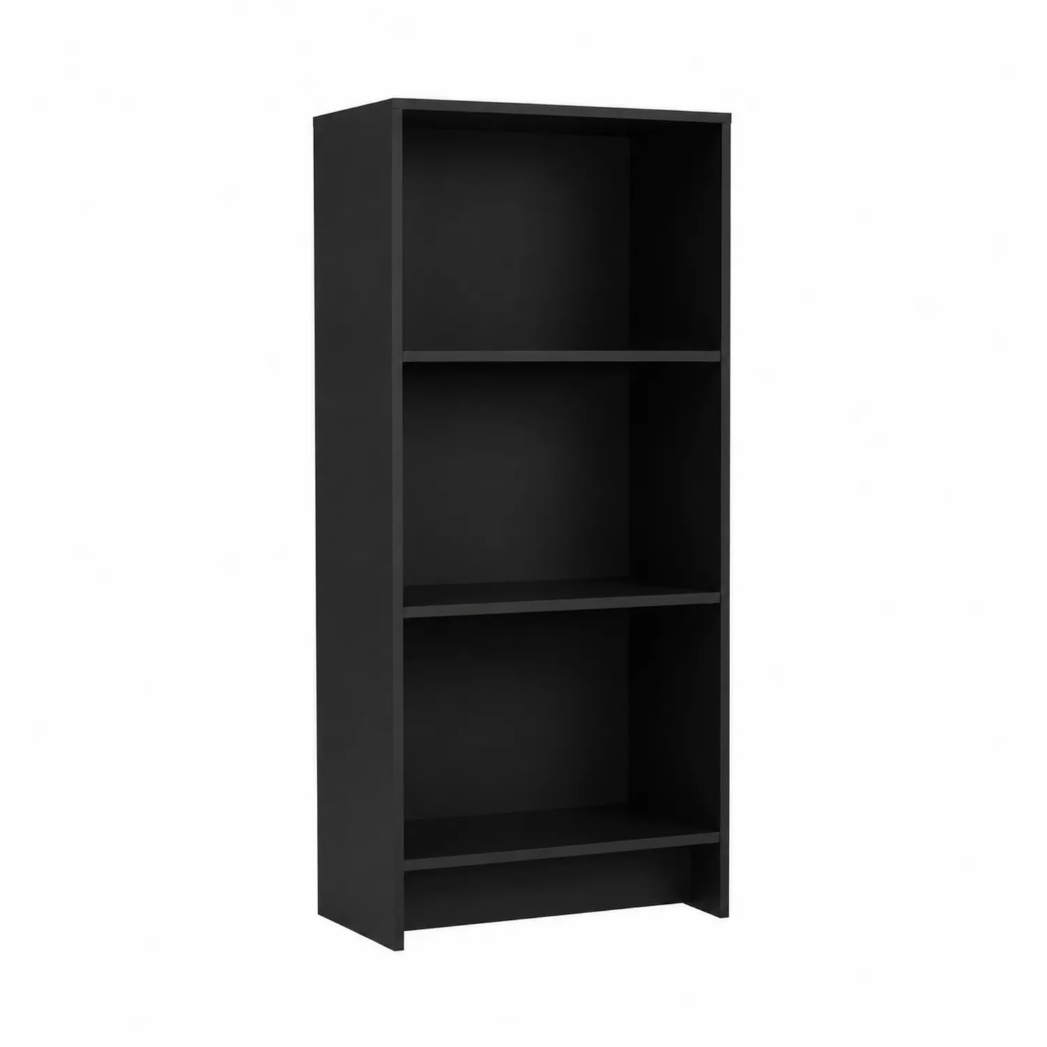 Regał czarny z płyty wiórowej z 3 półkami 80 cm