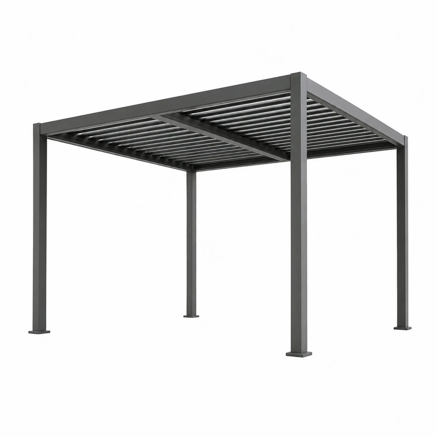 Pawilon ogrodowy metalowy anodowany szary 3x3 m