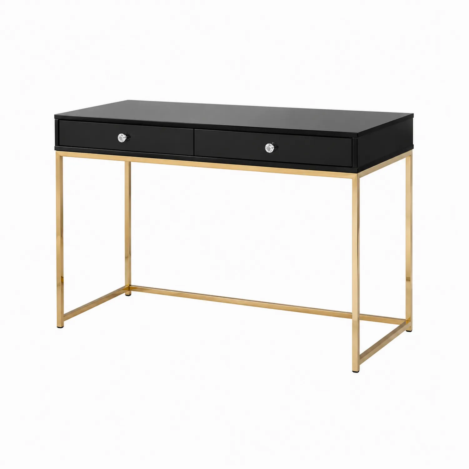 Czarne biurko MDF z metalowymi nogami 120x60x75 cm z szufladami