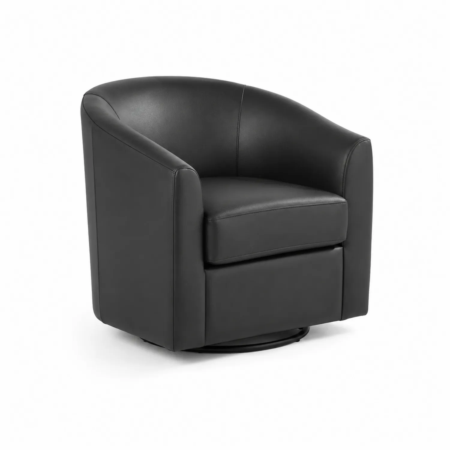Fotel obrotowy z ekoskóry czarny 75 cm