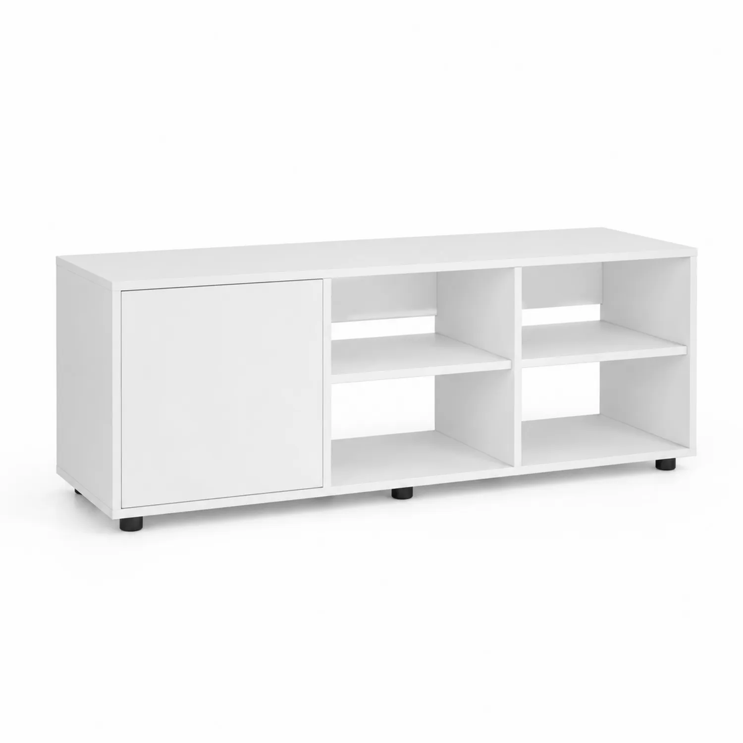 Szafka RTV biała z płyty wiórowej 120x40x50 cm