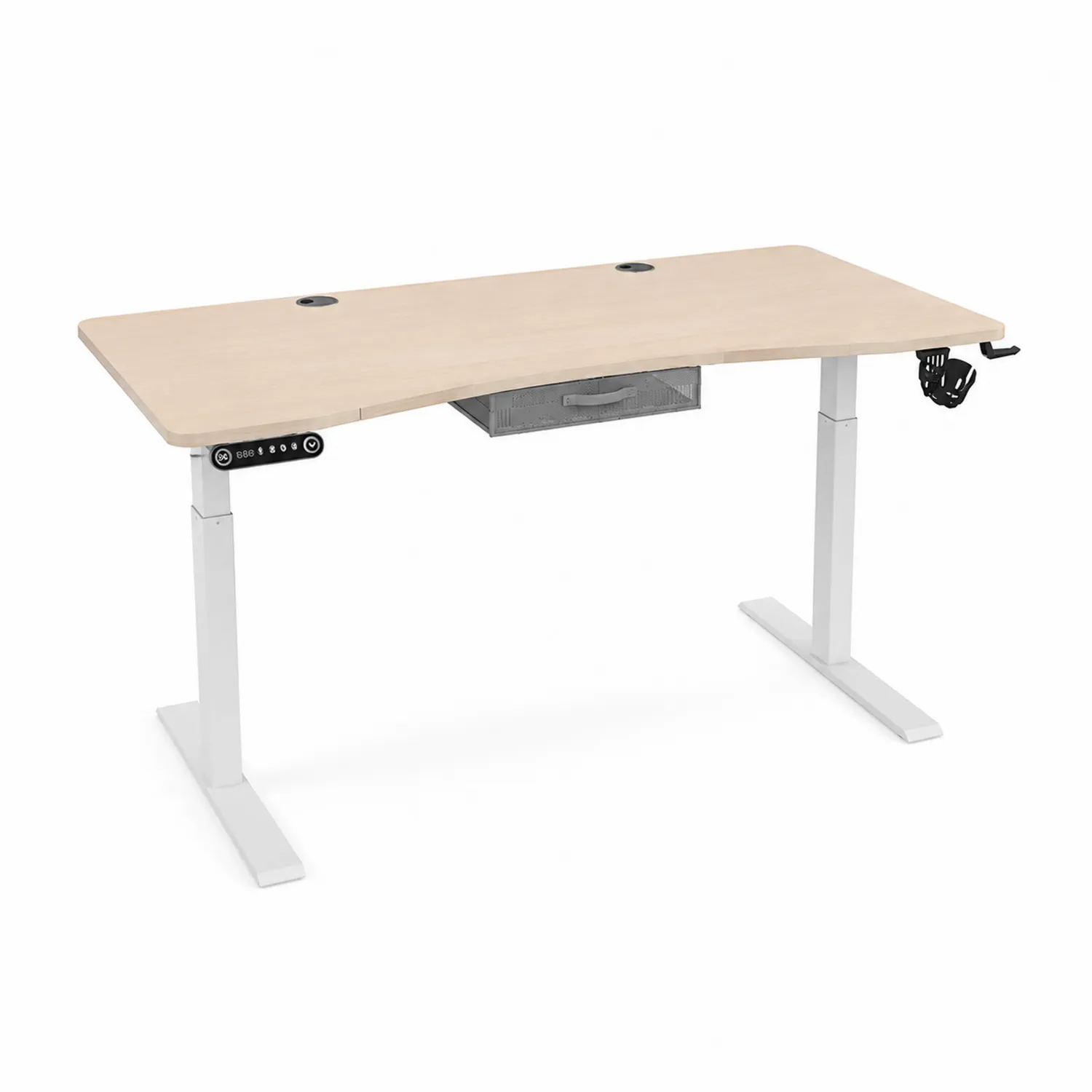 Biurko elektryczne regulowane dąb 140x70 cm stal