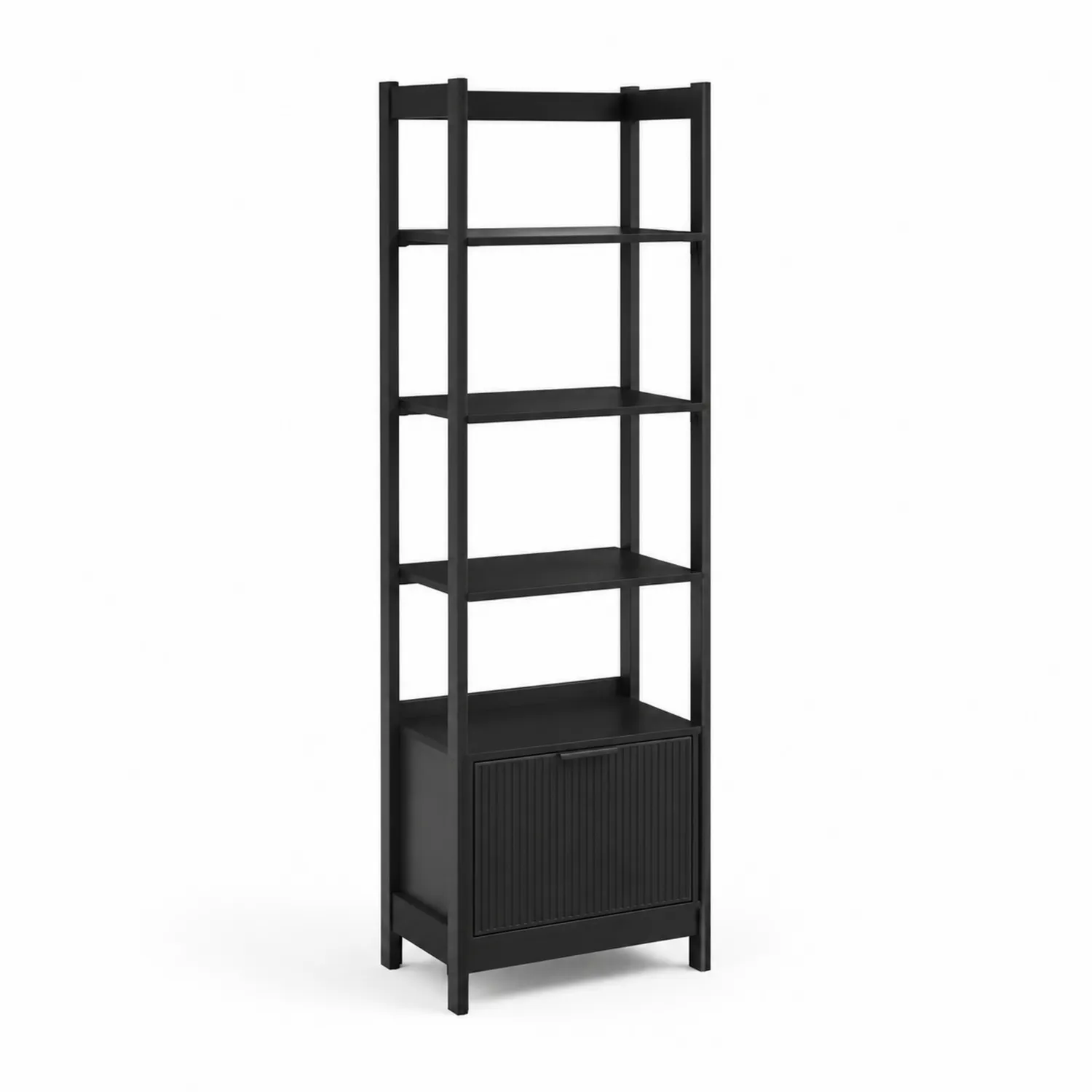 Regał czarny z MDF i metalu 180x60x40 cm