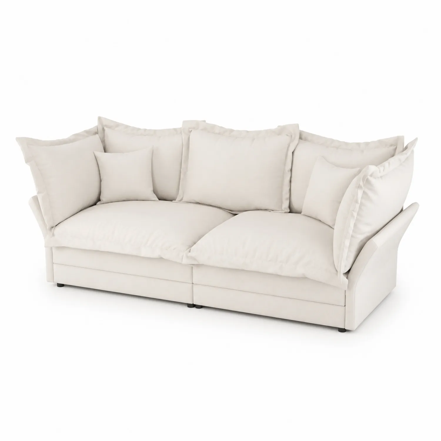 Sofa trzyosobowa z poduszkami bawełnianymi 220 cm