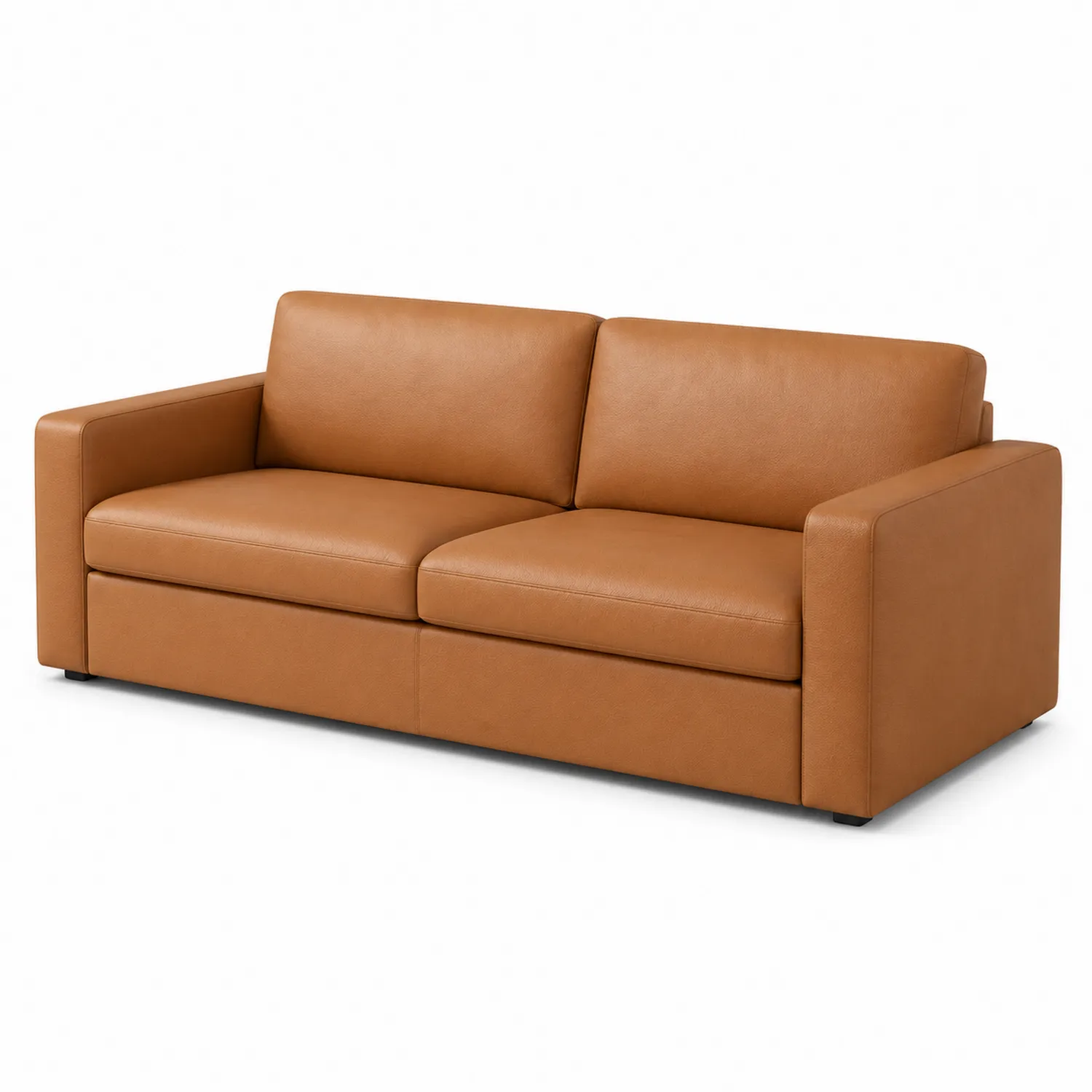 Sofa ze skóry ekologicznej jasnobrązowa 200 cm