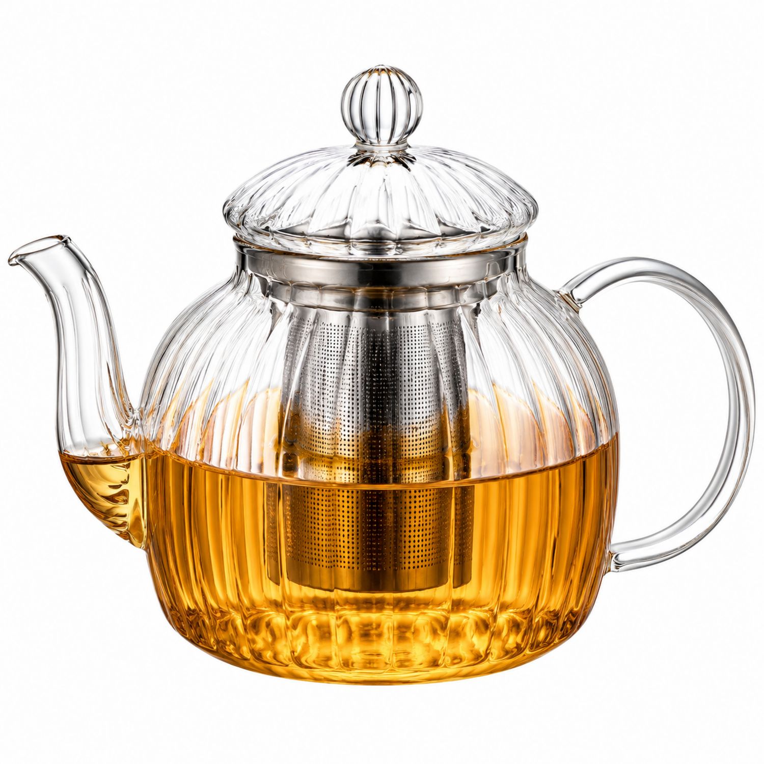 Teiera in vetro con infusore in acciaio inox 950 ml trasparente-Valnitor