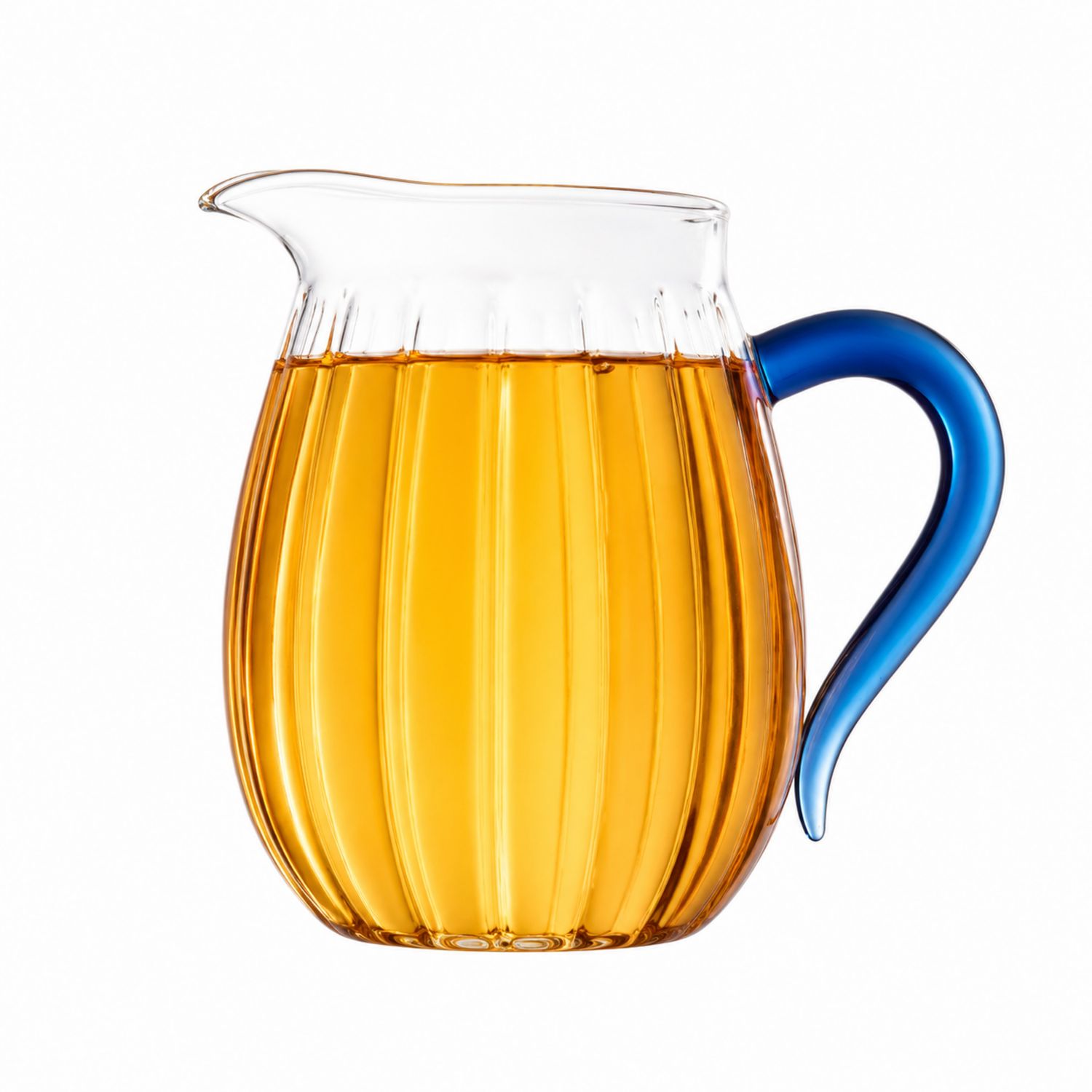 Brocca in vetro con manico blu 1500ml-Valnitor