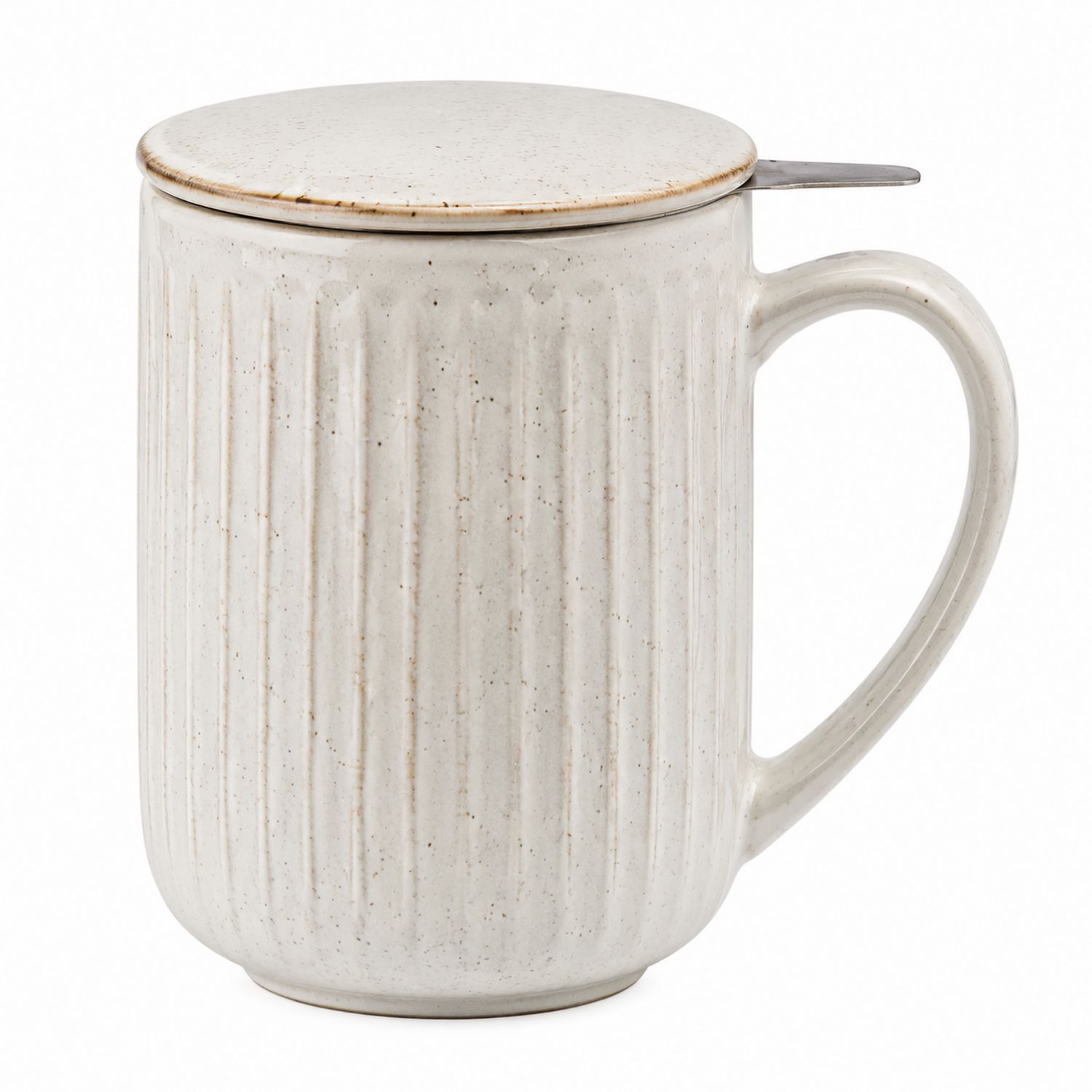 Tazza da tè con coperchio in ceramica avorio-Valnitor