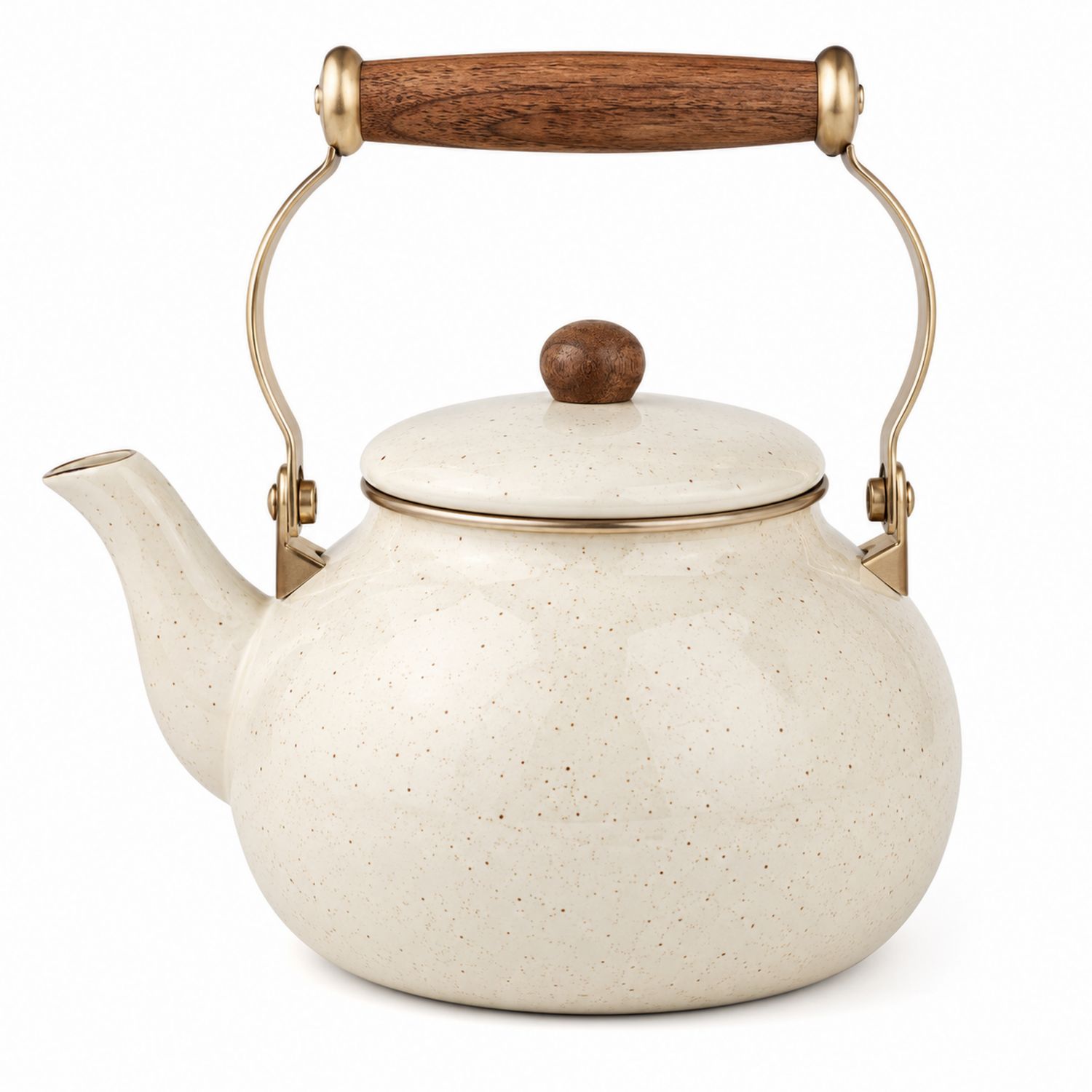 Teiera in ceramica bianca con manico in legno 1500ml-Valnitor