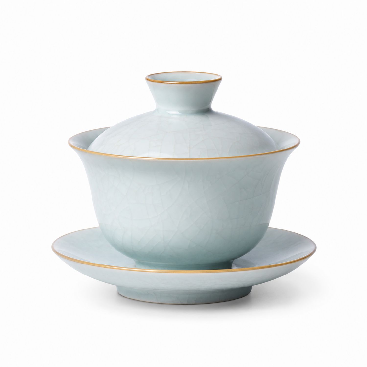 Set Gaiwan con Finitura Dorata da 150ml Colore Azzurro-Valnitor