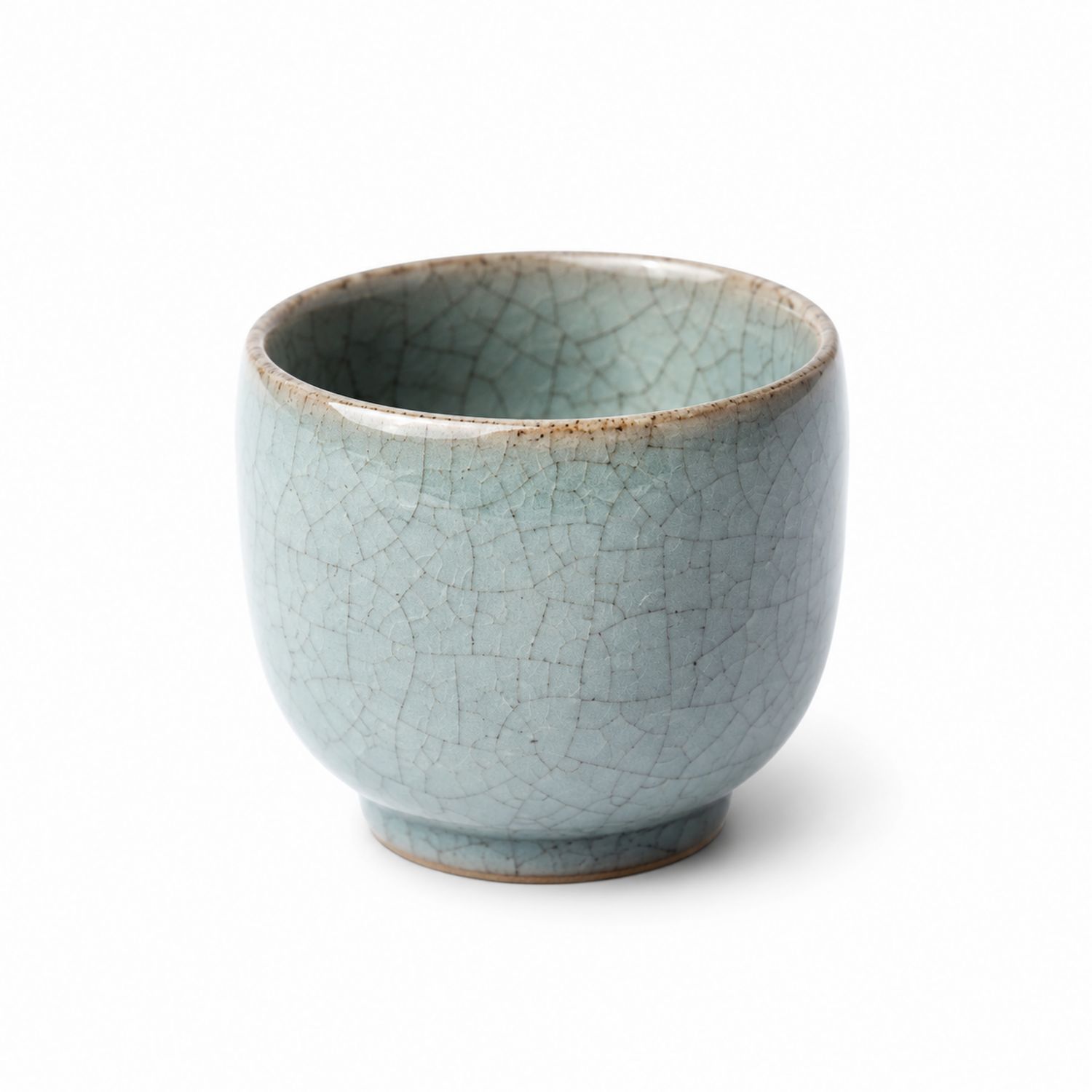Tazzina da Tè in Ceramica Celeste Crepitata 150ml-Valnitor