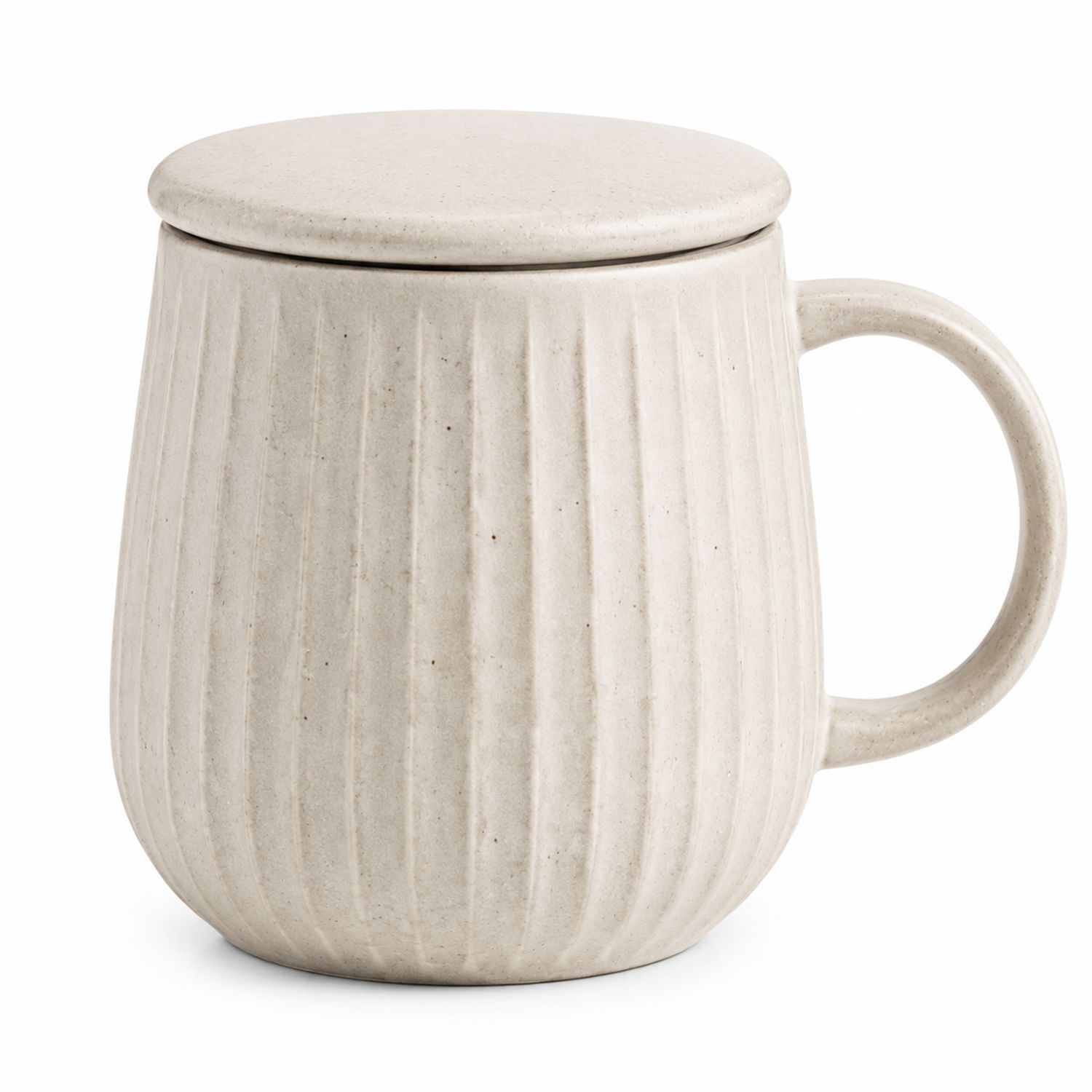 Tazza in Ceramica con Coperchio Beige-Valnitor