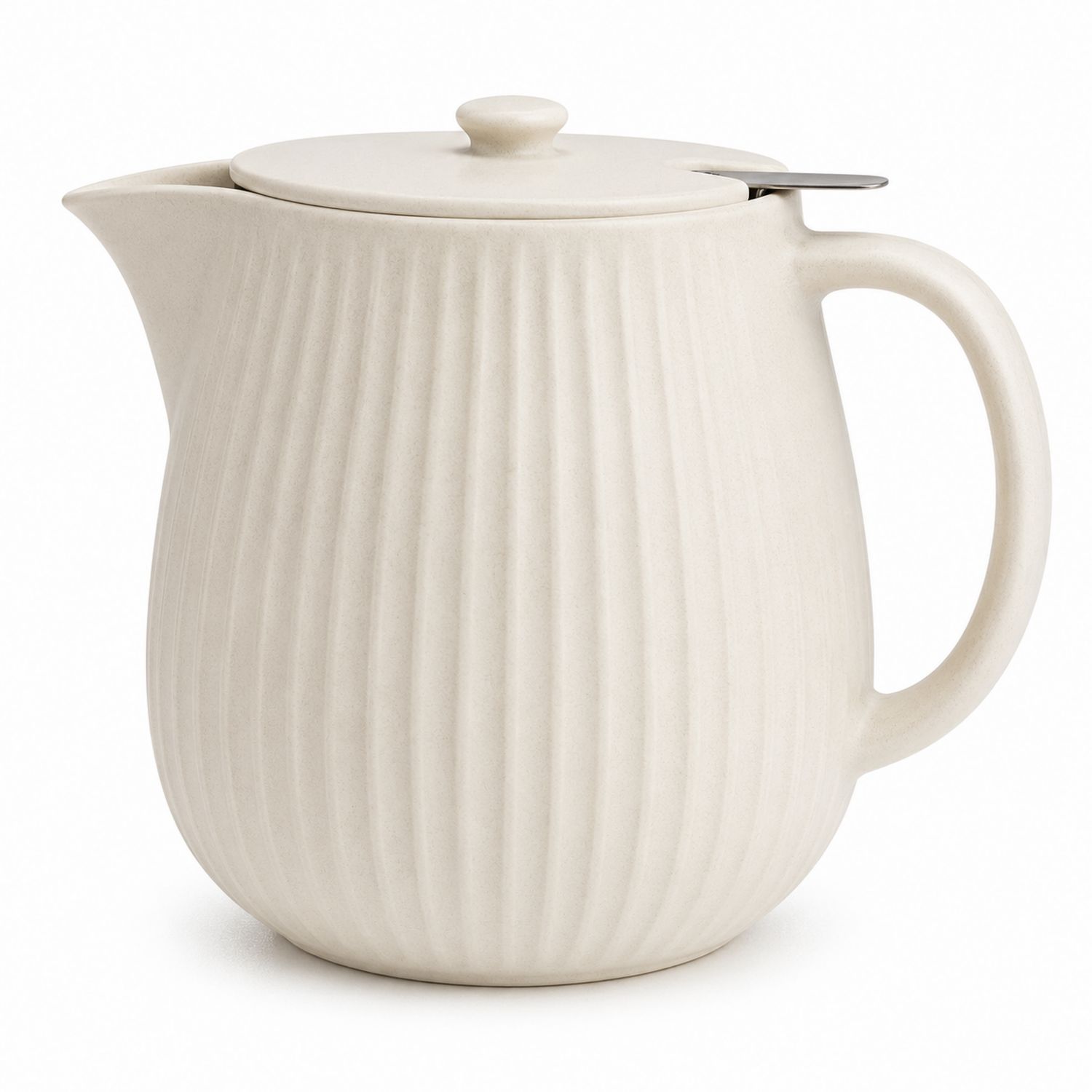 Teiera in ceramica bianca con coperchio-Valnitor