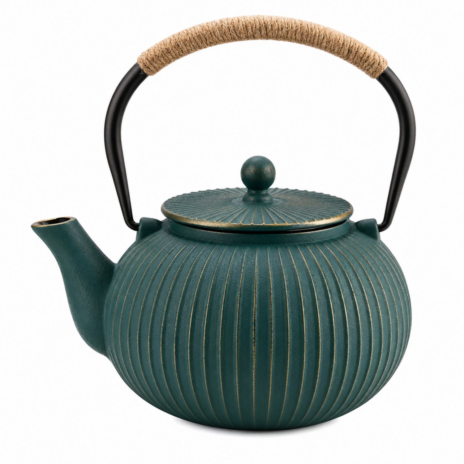 Teiera in Ghisa Verde con Manico Isolato 1200ml-Valnitor