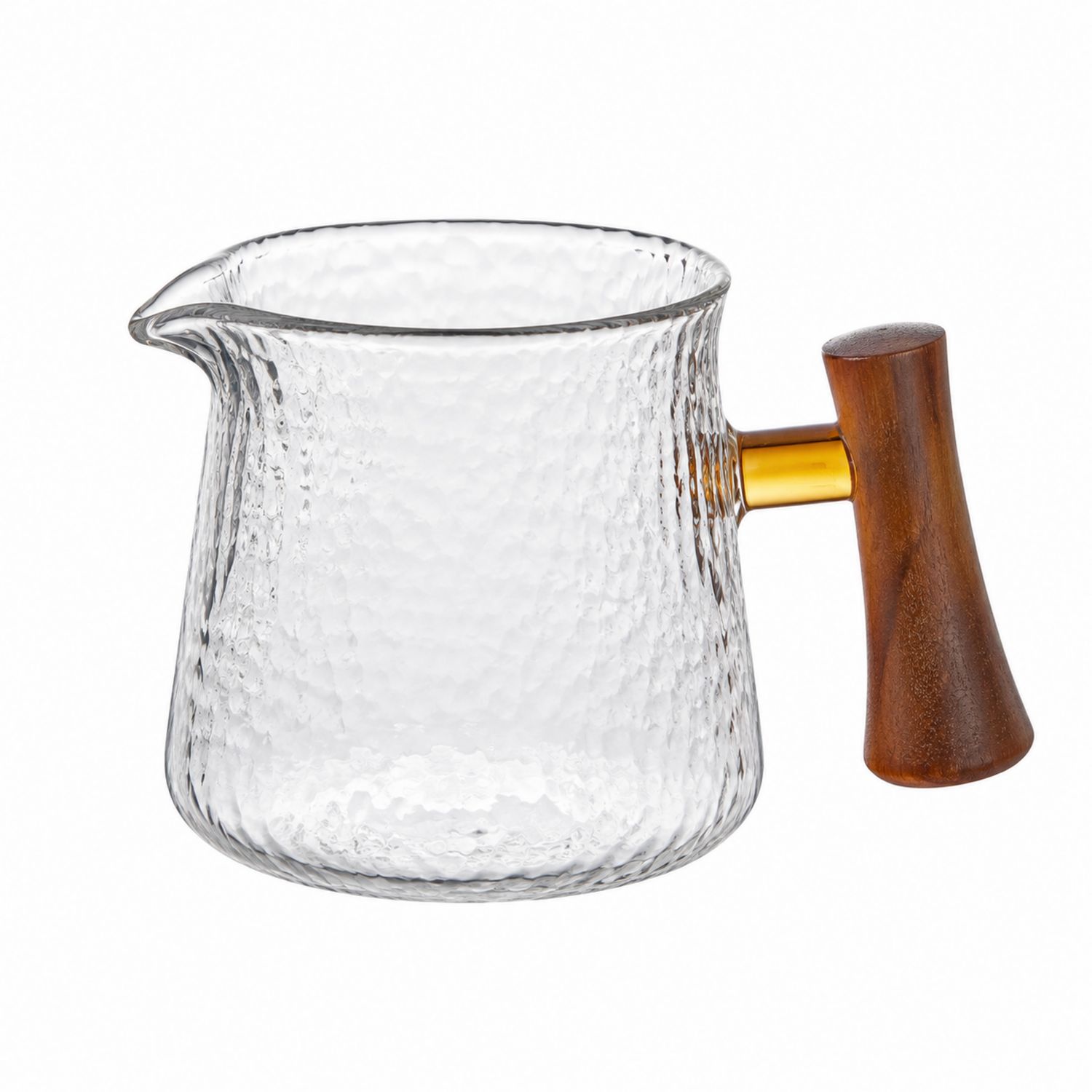 Brocca in Vetro Martellato con Manico in Legno Ergonomico-Valnitor