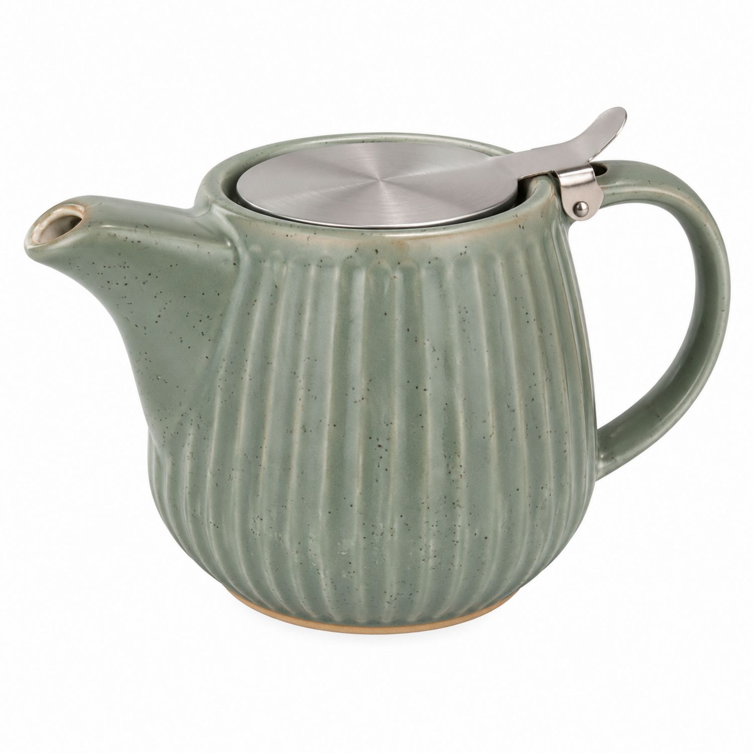 Teiera in Ceramica Smaltata Verde con Coperchio in Acciaio Inox-Valnitor