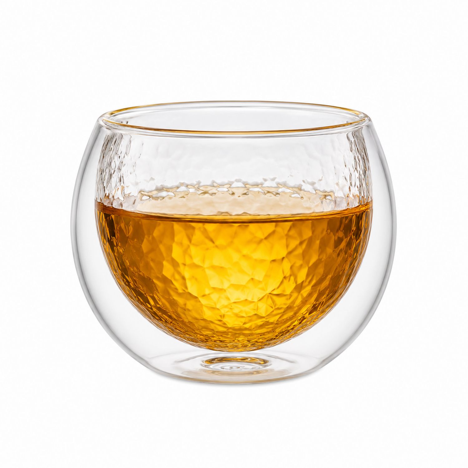 Bicchiere Isolante a Doppia Parete in Vetro Trasparente con Texture 250ml-Valnitor