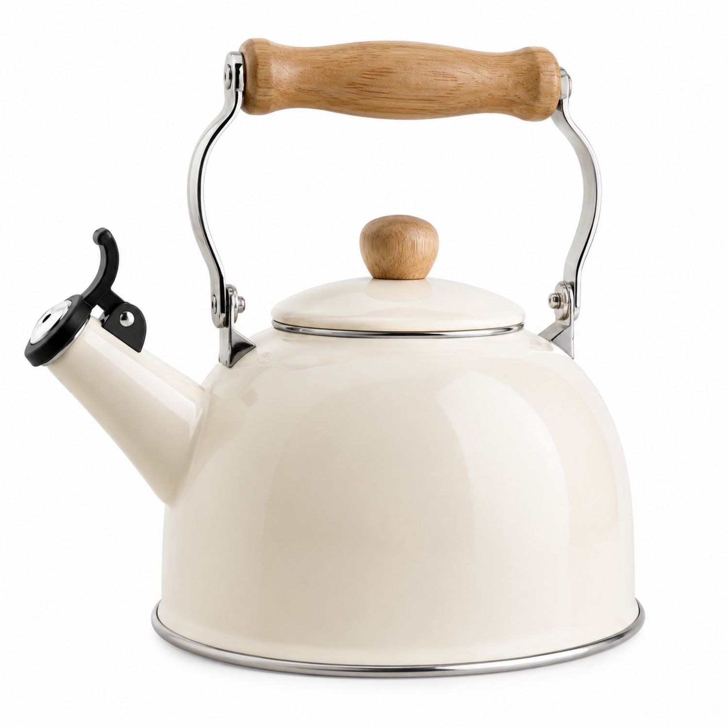 Bollitore Crema con Manico in Legno, 1.2L-Valnitor