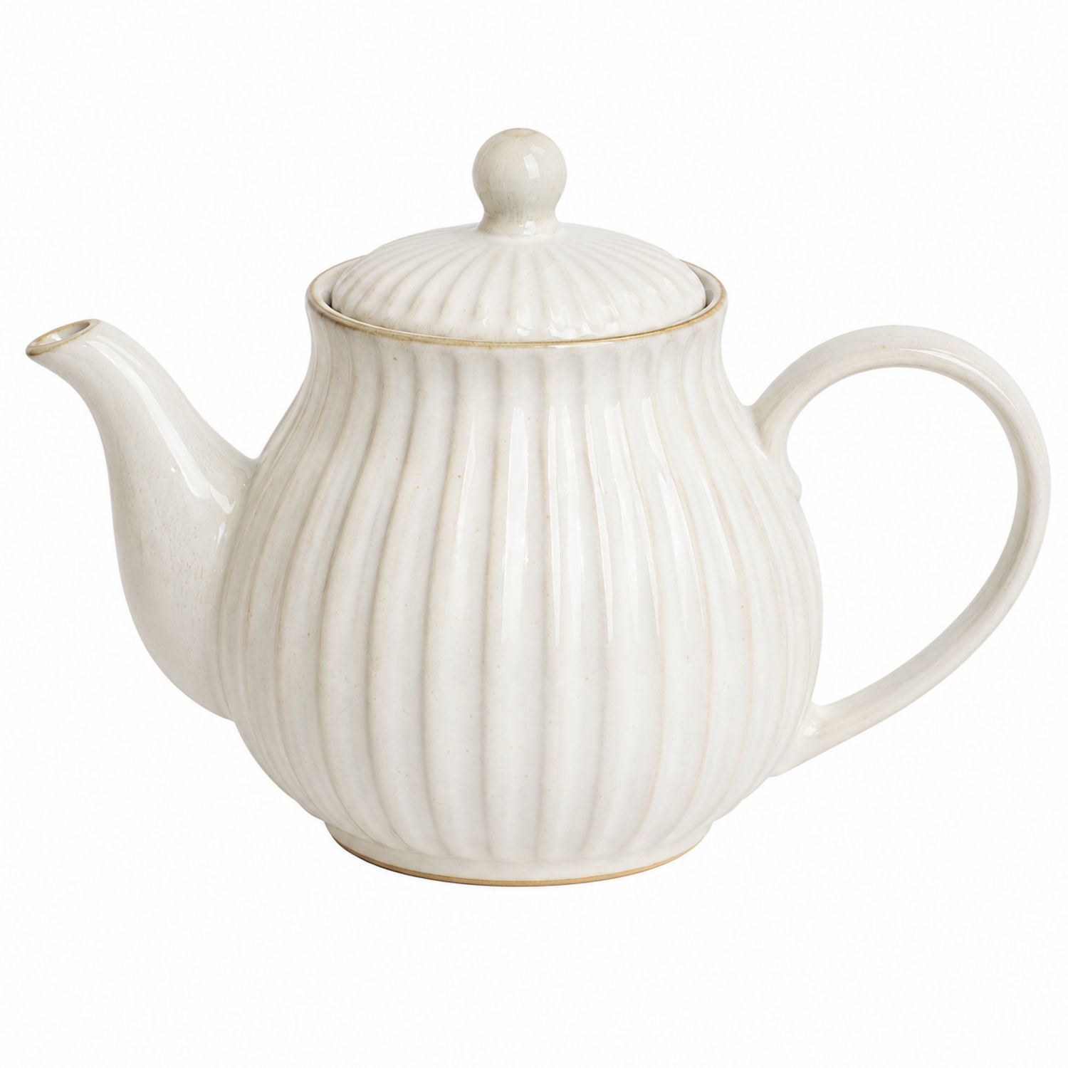 Teiera in Ceramica Bianca con Design Rigato 1000ml-Valnitor