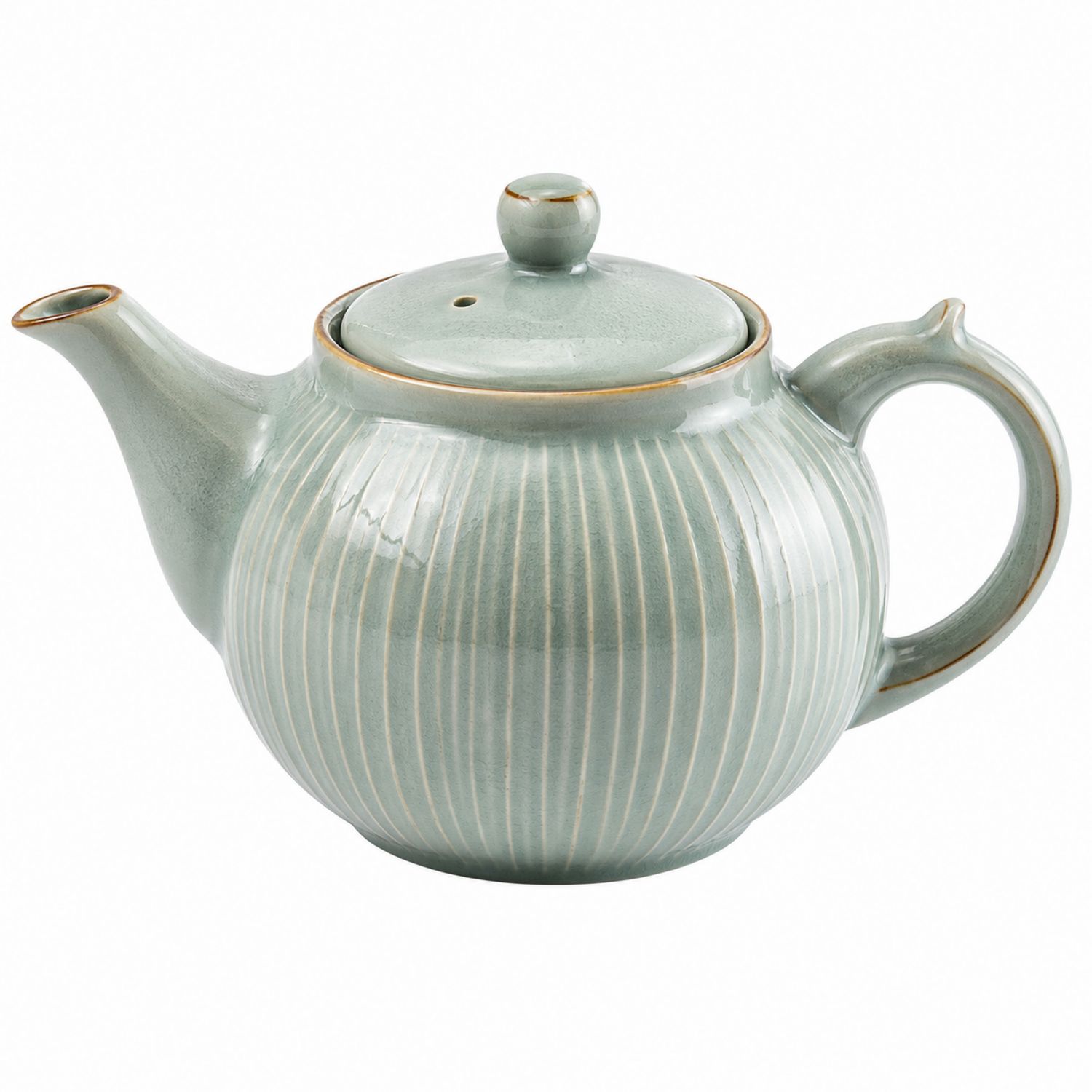 Teiera in ceramica verde smaltata, 1000ml-Valnitor