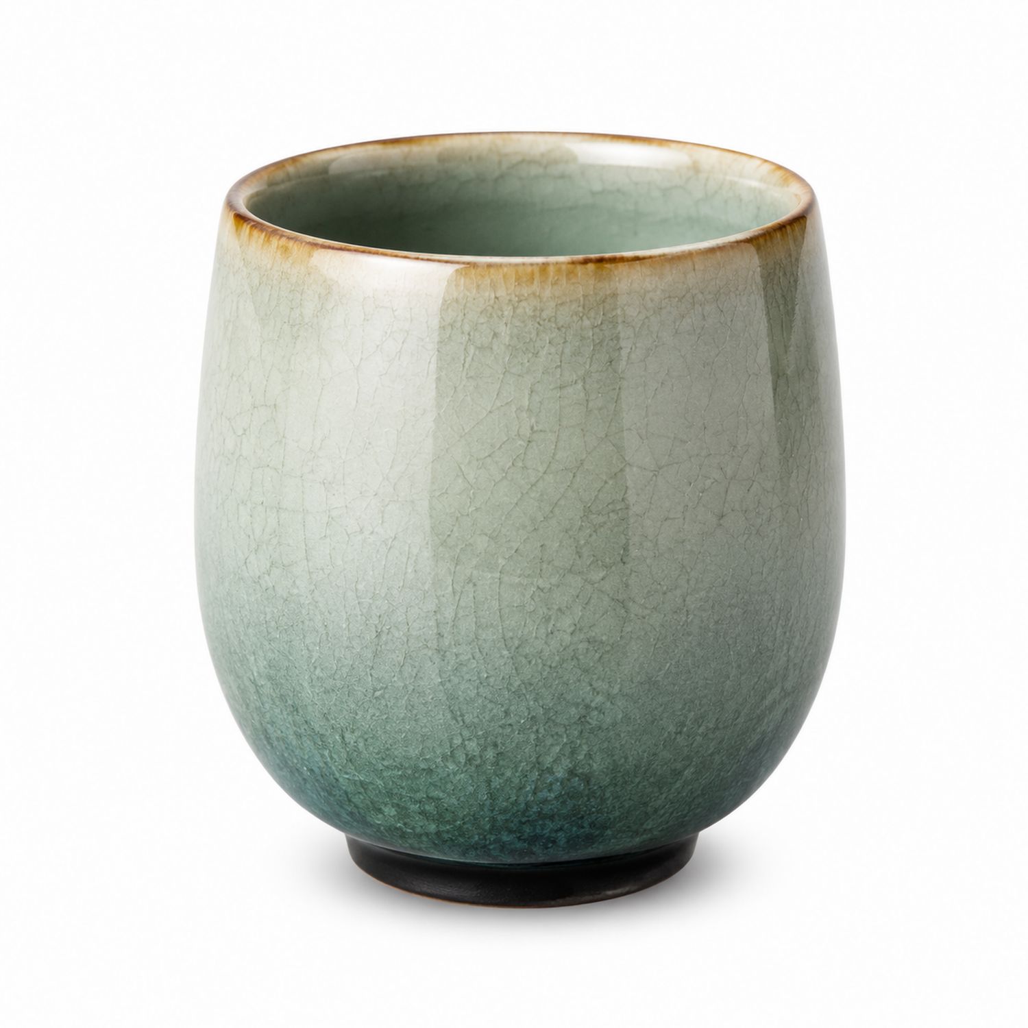 Tazza in Ceramica Smaltata Verde Effetto Crackle 350ml-Valnitor