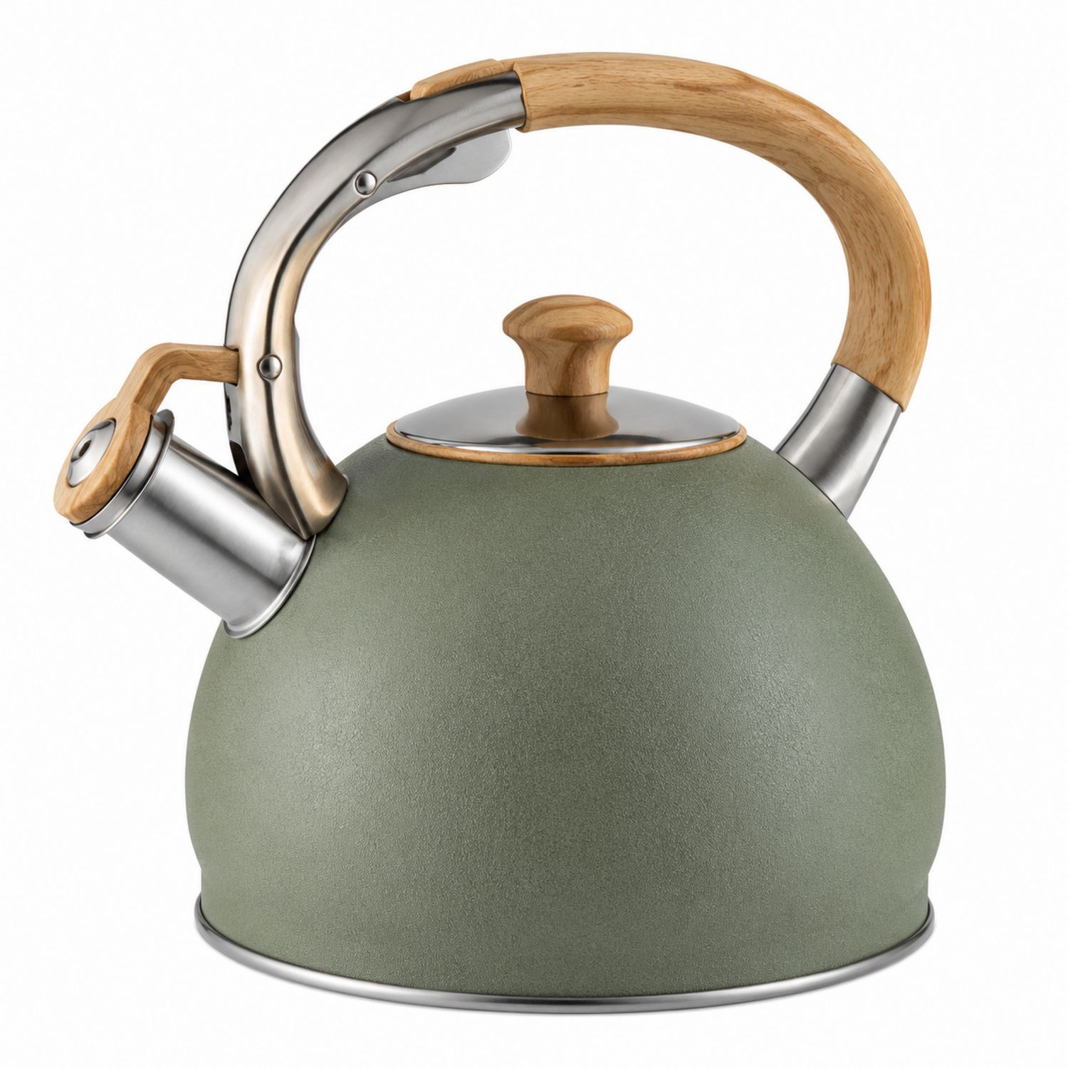 Bollitore Verde 2000ml con Manico in Legno-Valnitor