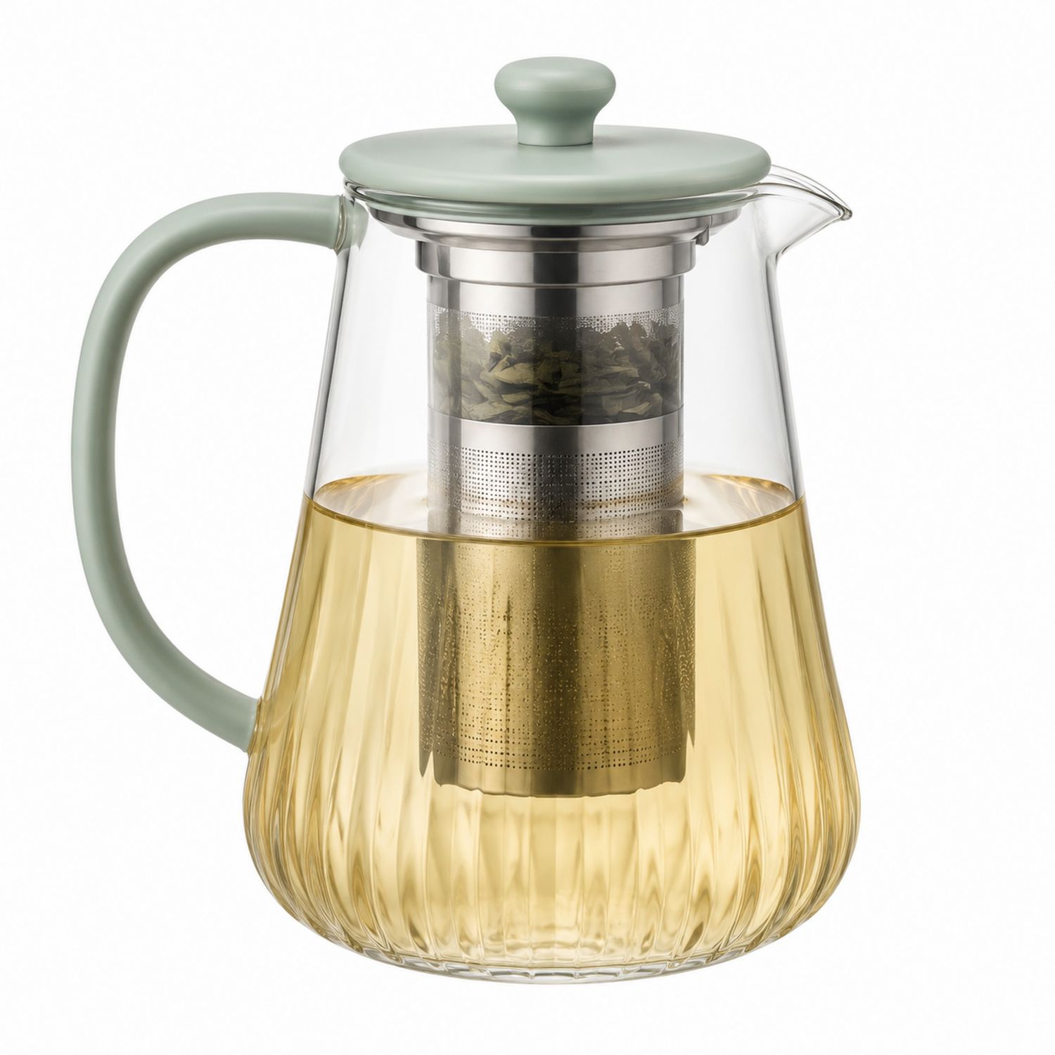 Teiera in vetro con infusore in acciaio inossidabile 1000ml verde-Valnitor
