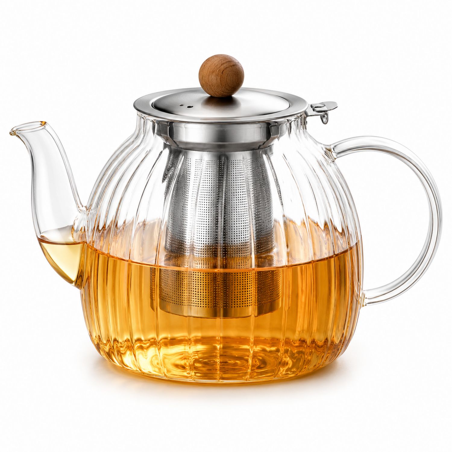 Teiera in Vetro con Infusore in Acciaio Inossidabile 1200ml-Valnitor