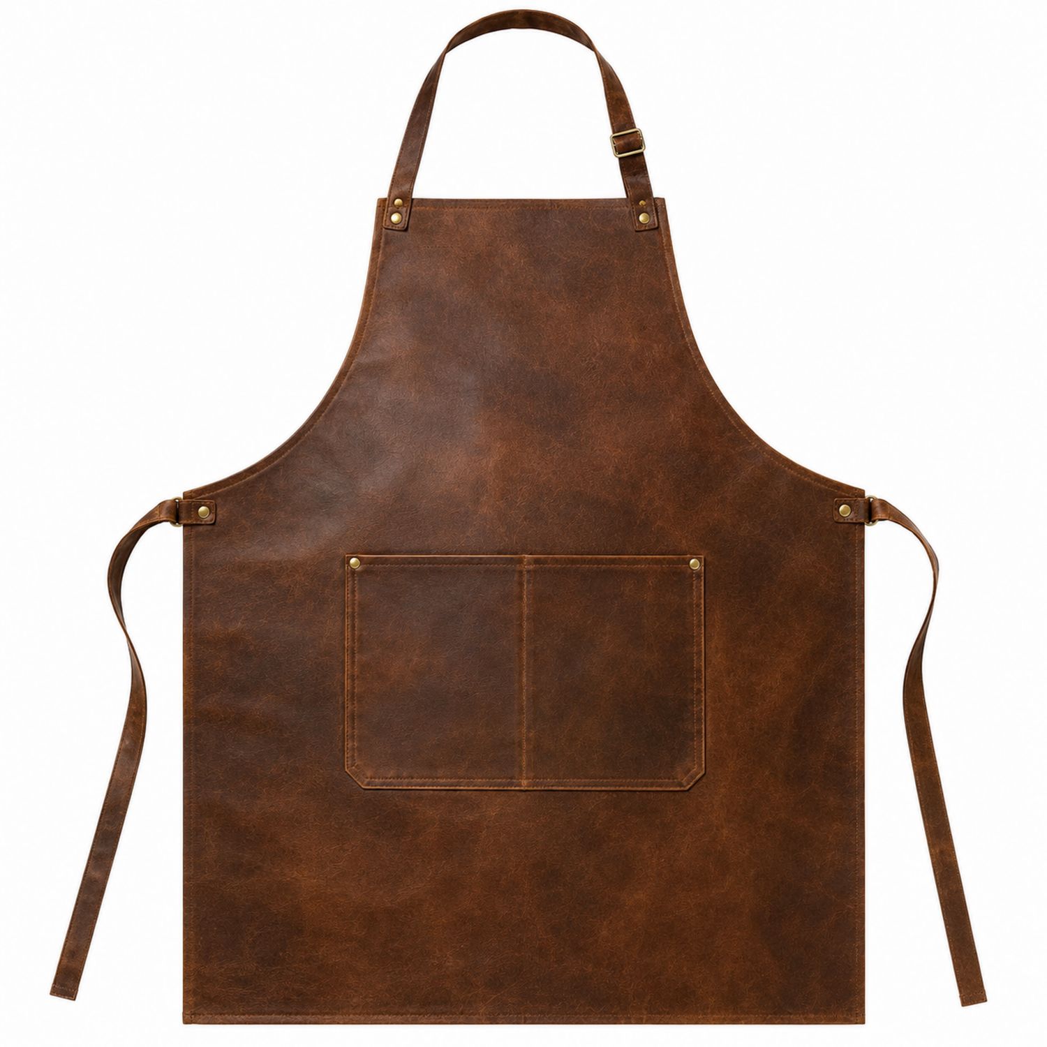 Grembiule da Cucina Marrone con Tasche e Fibbia Regolabile