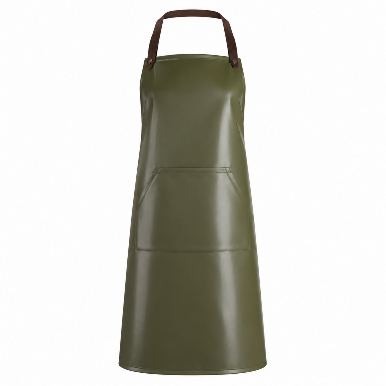 Grembiule da Cucina Impermeabile con Tasca Centrale in Verde Oliva