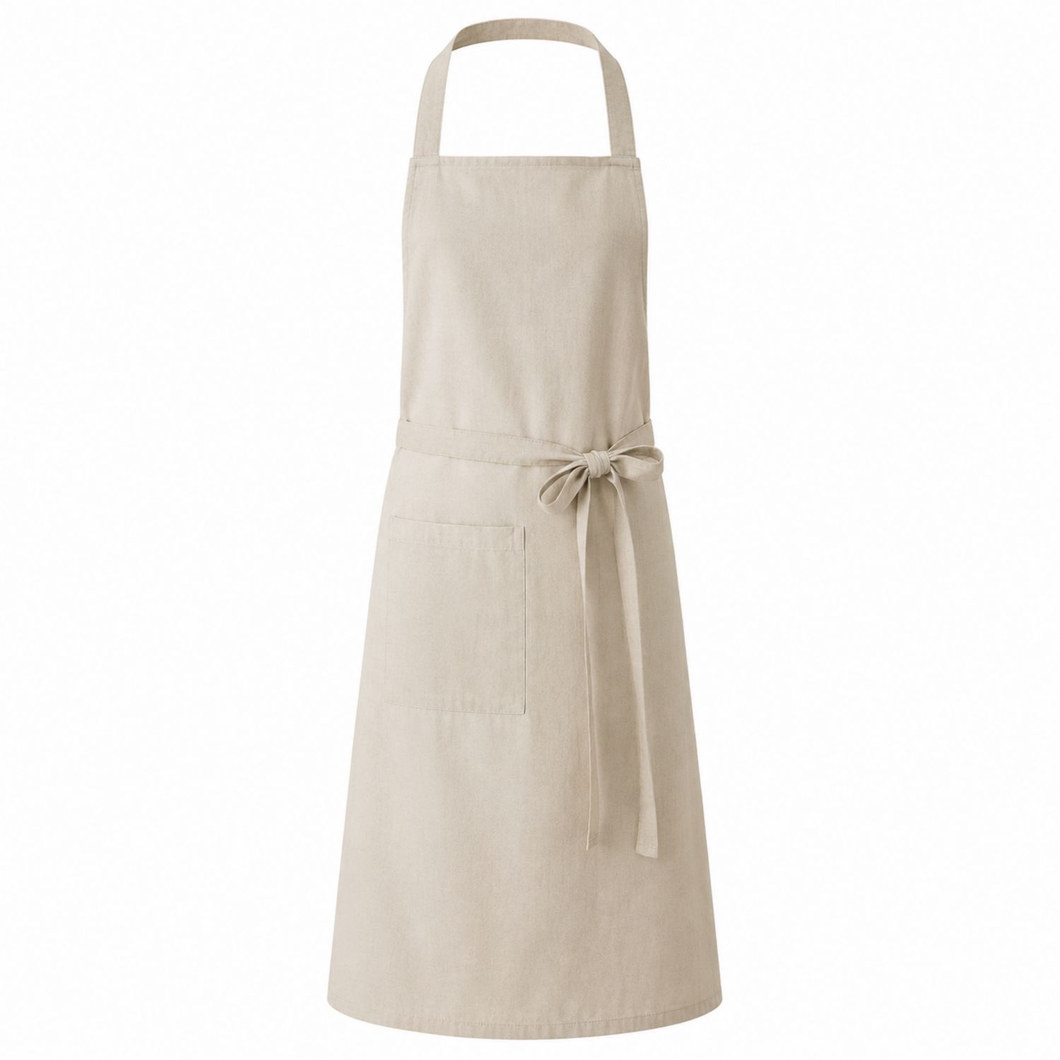 Grembiule Beige da Cucina con Tasca
