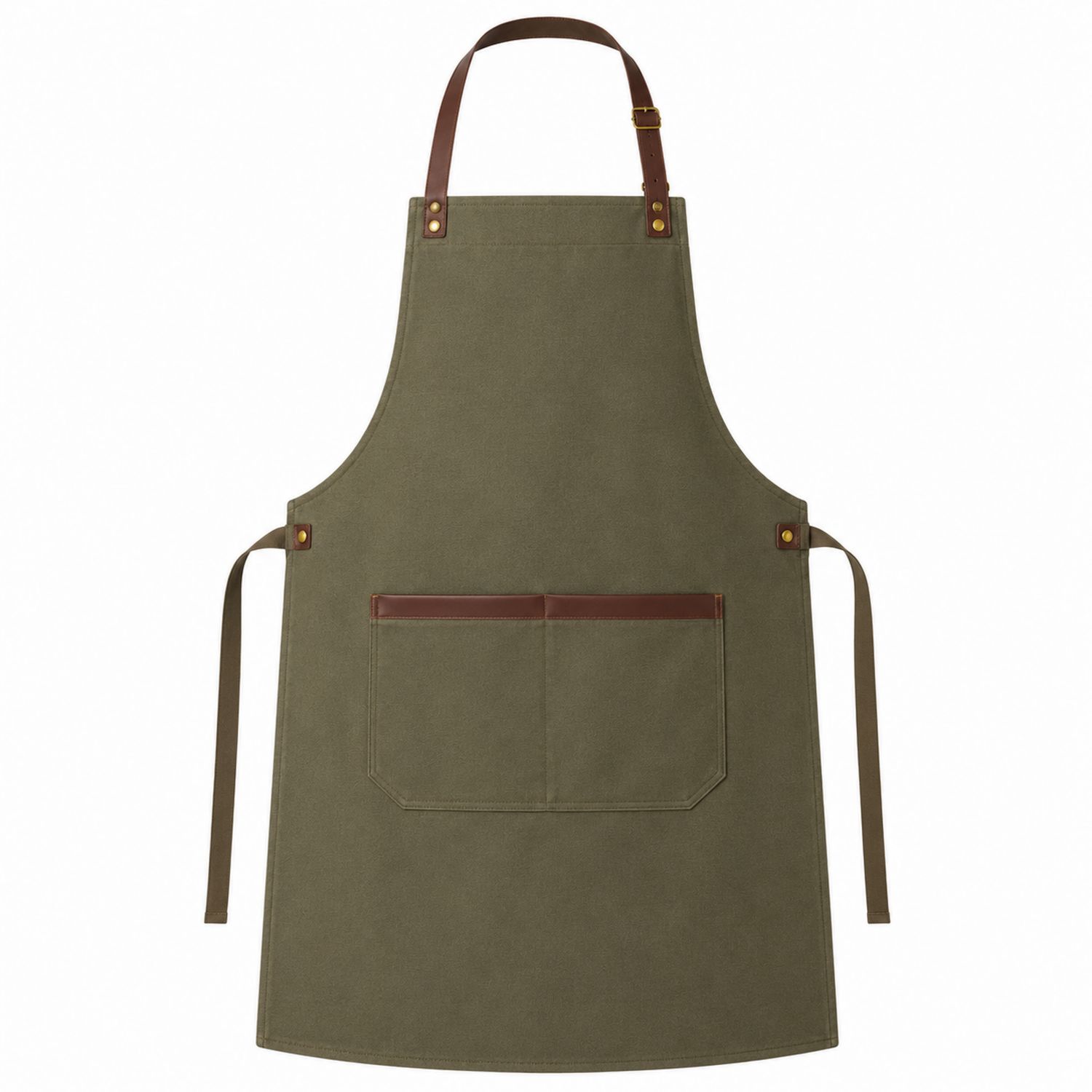 Grembiule da Cucina Regolabile Verde con Tasche