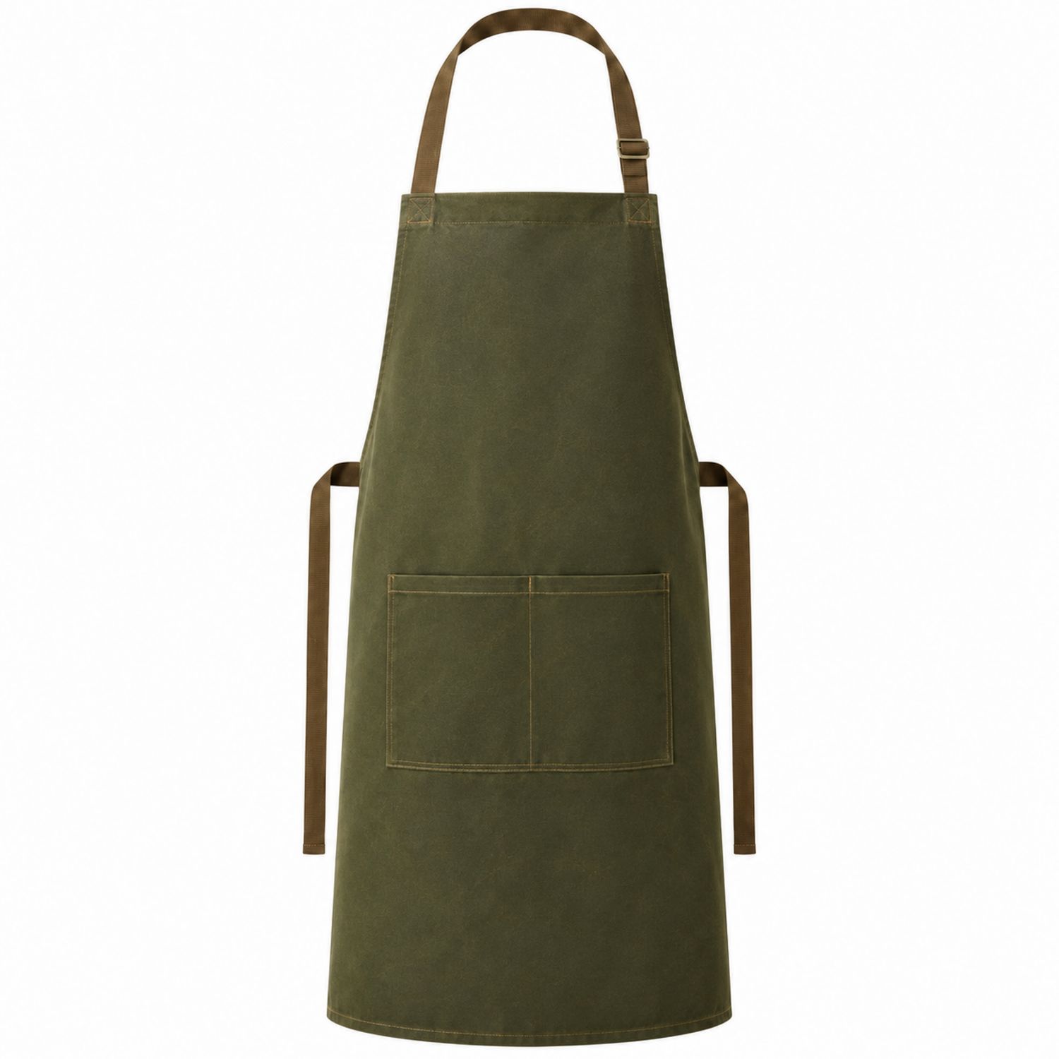 Grembiule da Cucina Verde Oliva Regolabile con Tasche