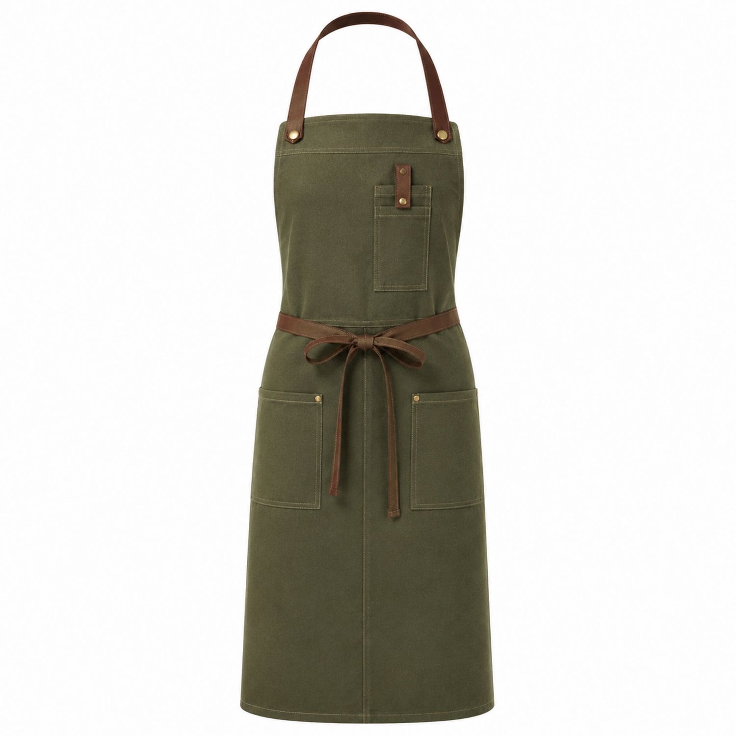 Grembiule Cucina Verde con Tasche Regolabile