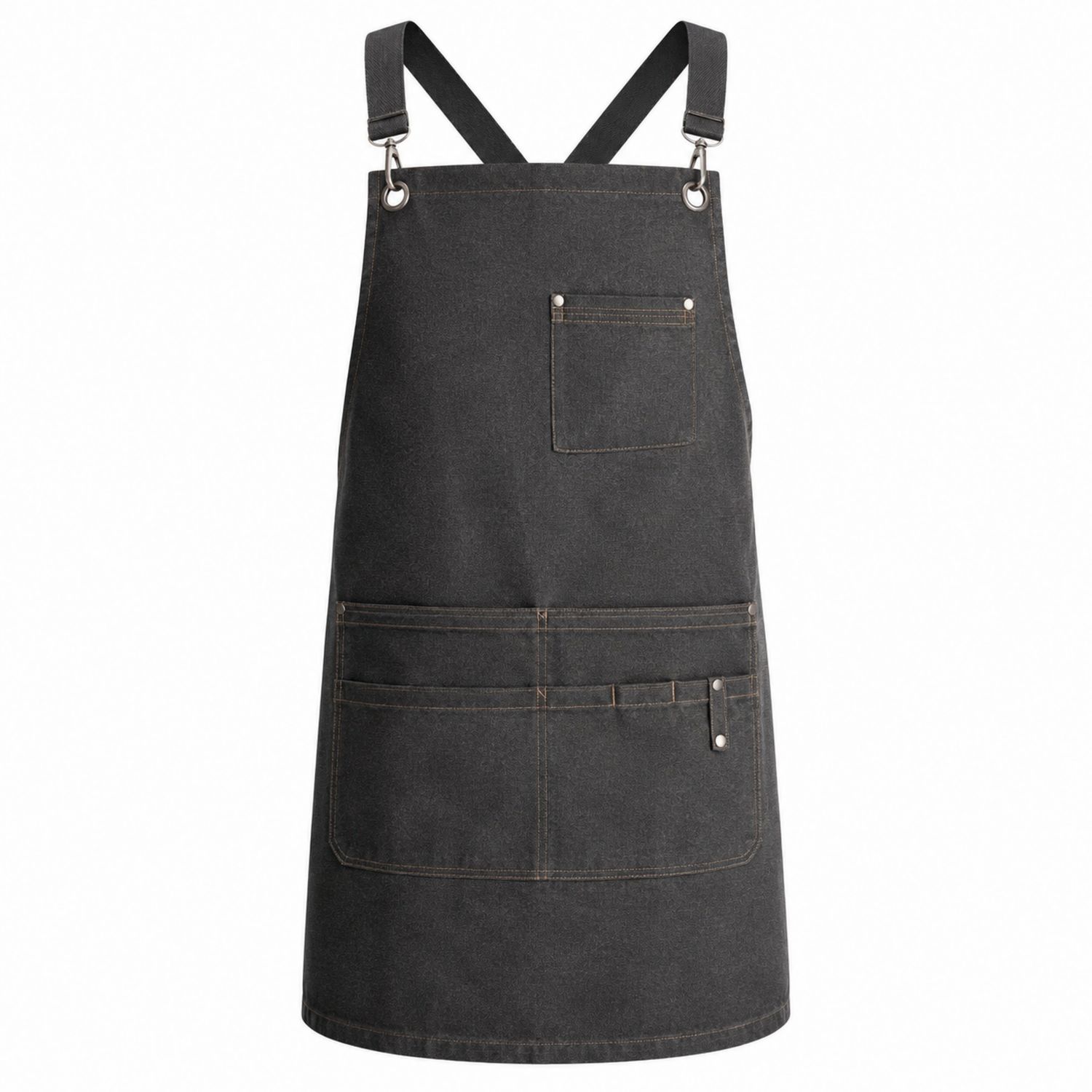 Grembiule Nero con Tasche e Tracolla Regolabile