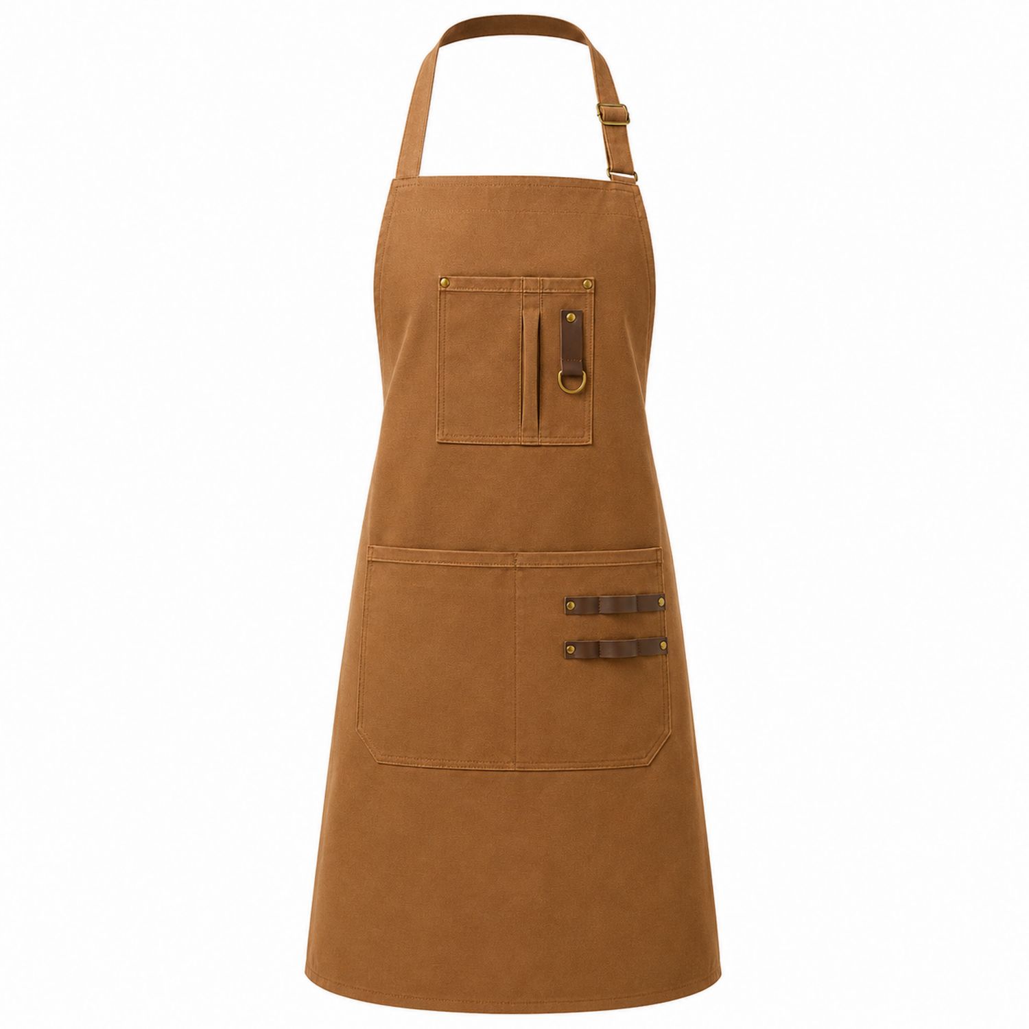 Grembiule Marrone con Tasche e Cinghie Regolabili